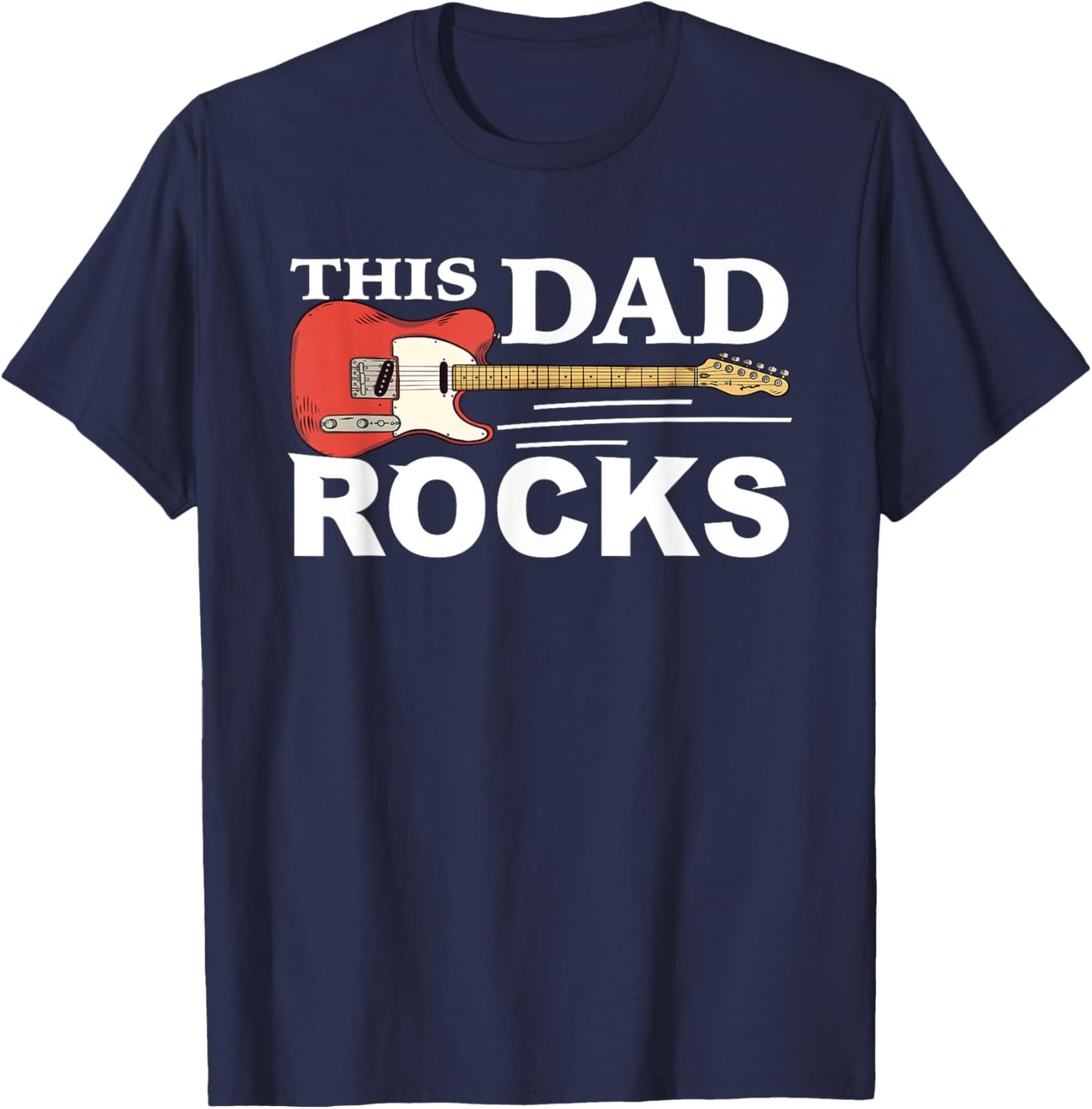 This Dad Rocks Guitar Old Rockers T-Shirt - T-Shirt | Navy