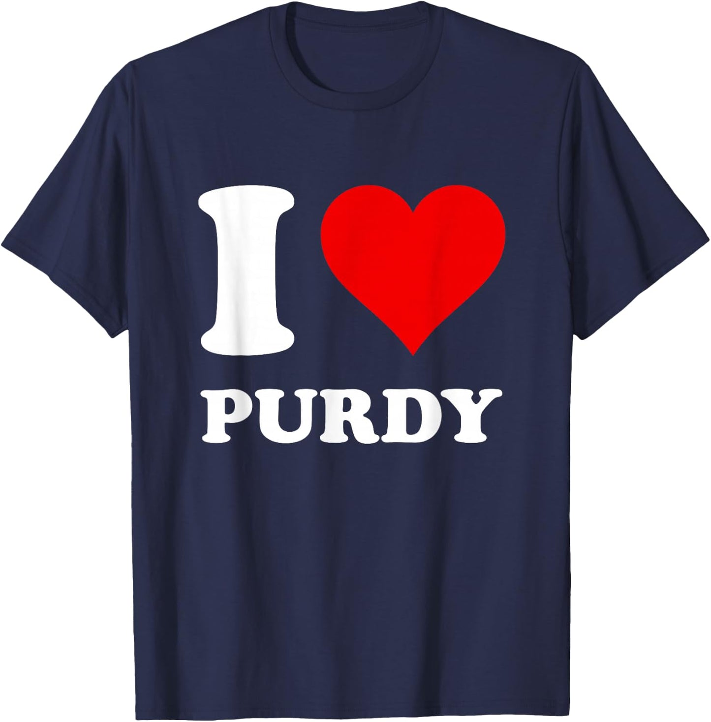 Red Heart I Love Purdy T-Shirt - T-Shirt | Navy