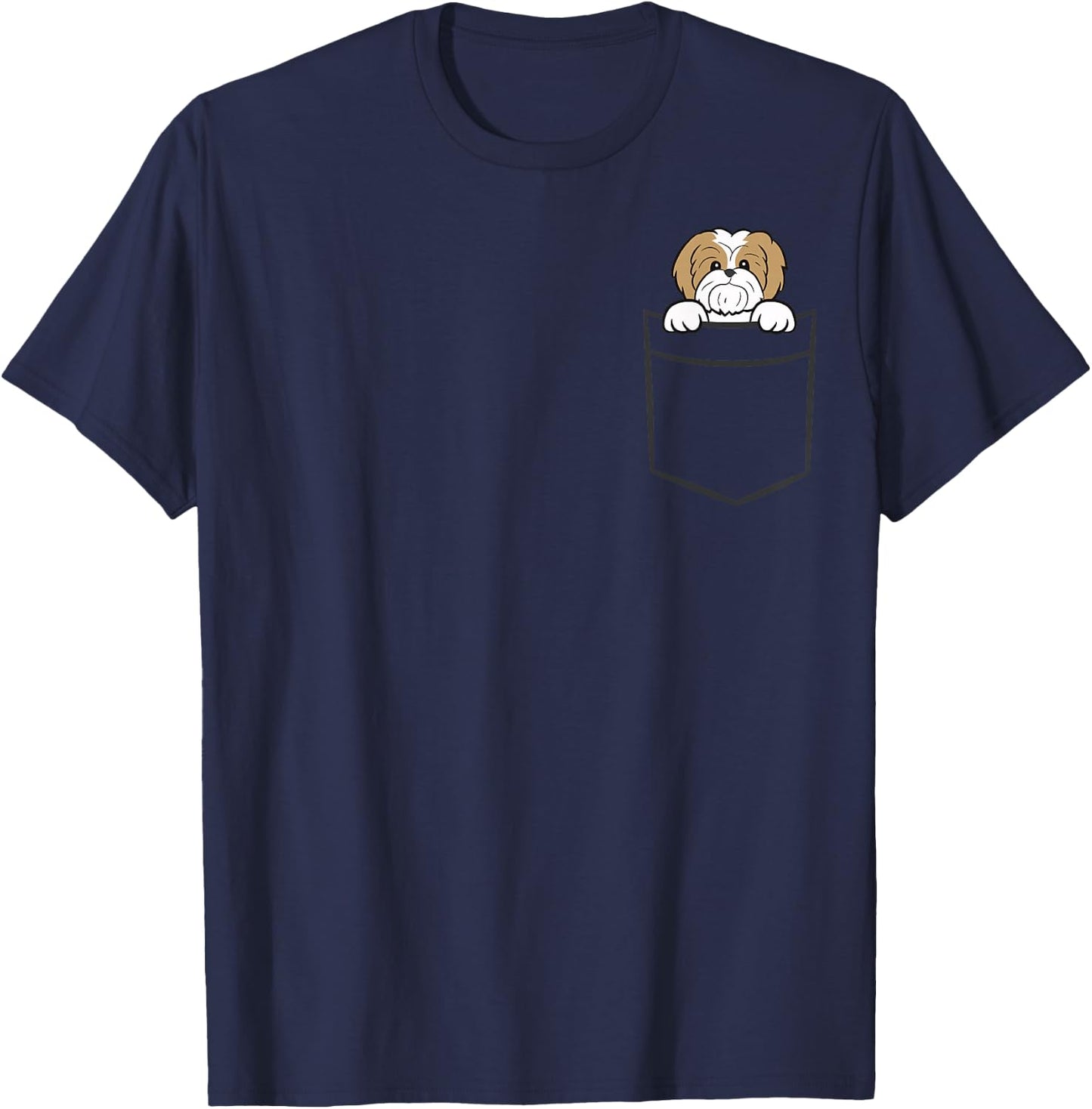 Shih Tzu In The Pocket Cute Shih Tzu T-Shirt - T-Shirt | Navy