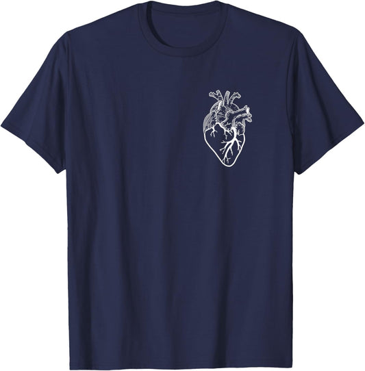 Anatomical Heart Cardiac Nurse T-Shirt - T-Shirt | Navy