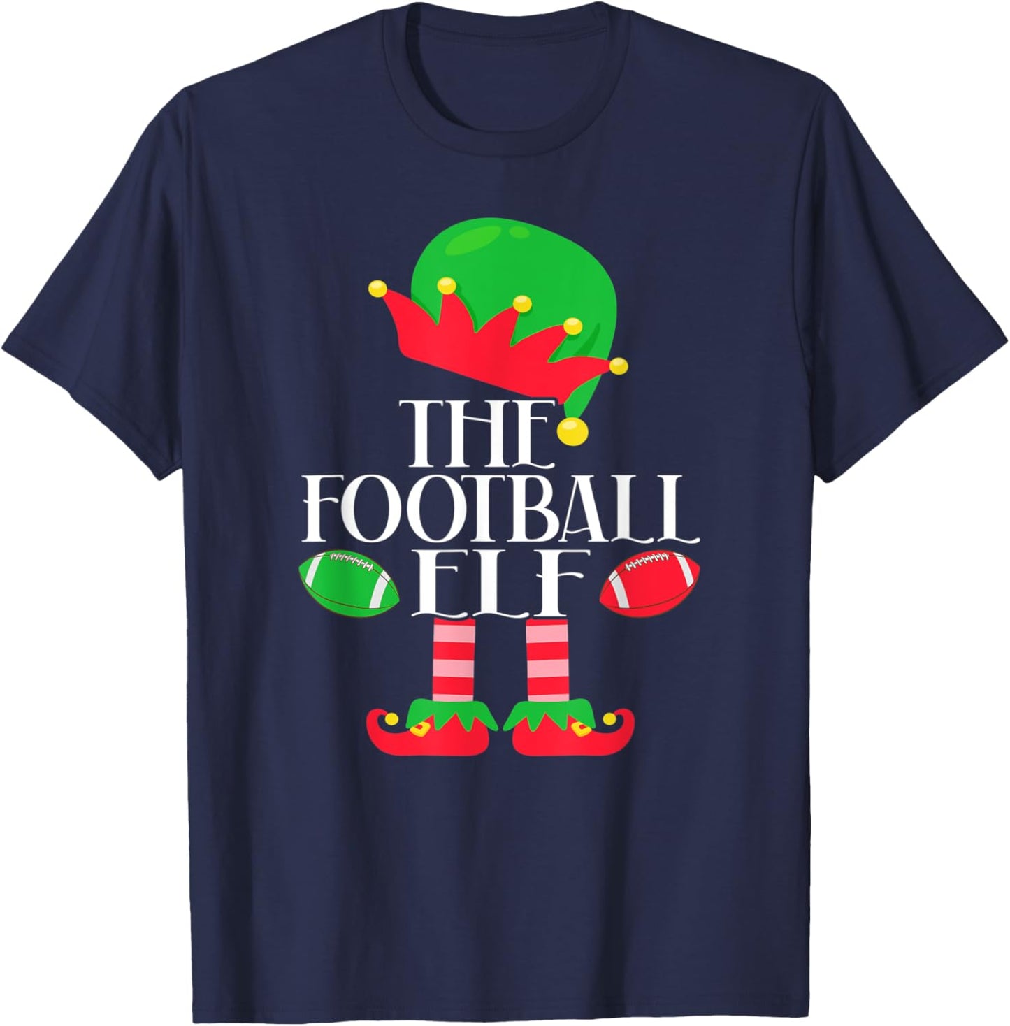 The Football Elf Christmas Party Pajama Costume T-Shirt - T-Shirt | Navy