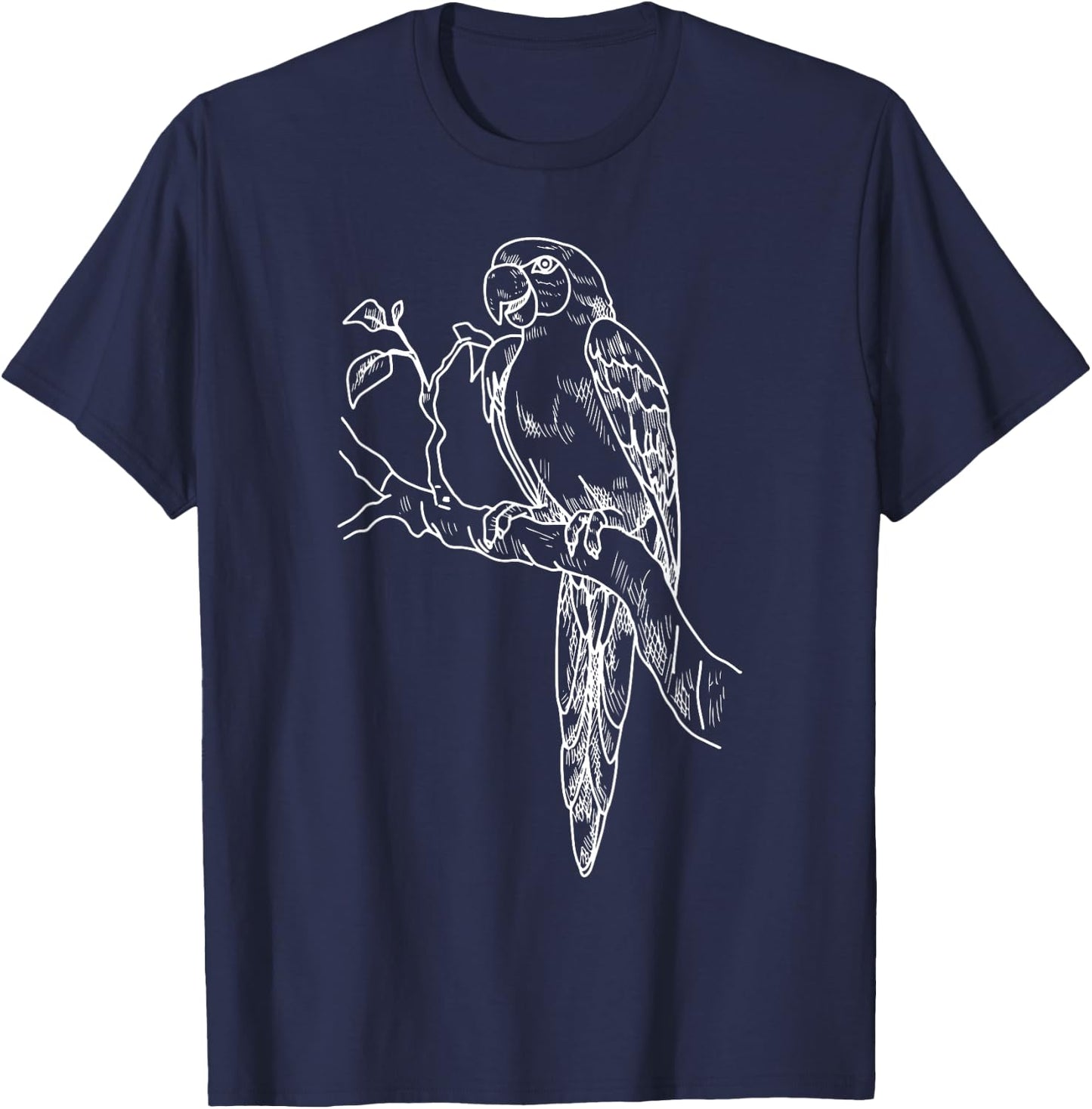 Parrot Bird Vintage Distressed Retro Style Silhouette 70s T-Shirt - T-Shirt | Navy