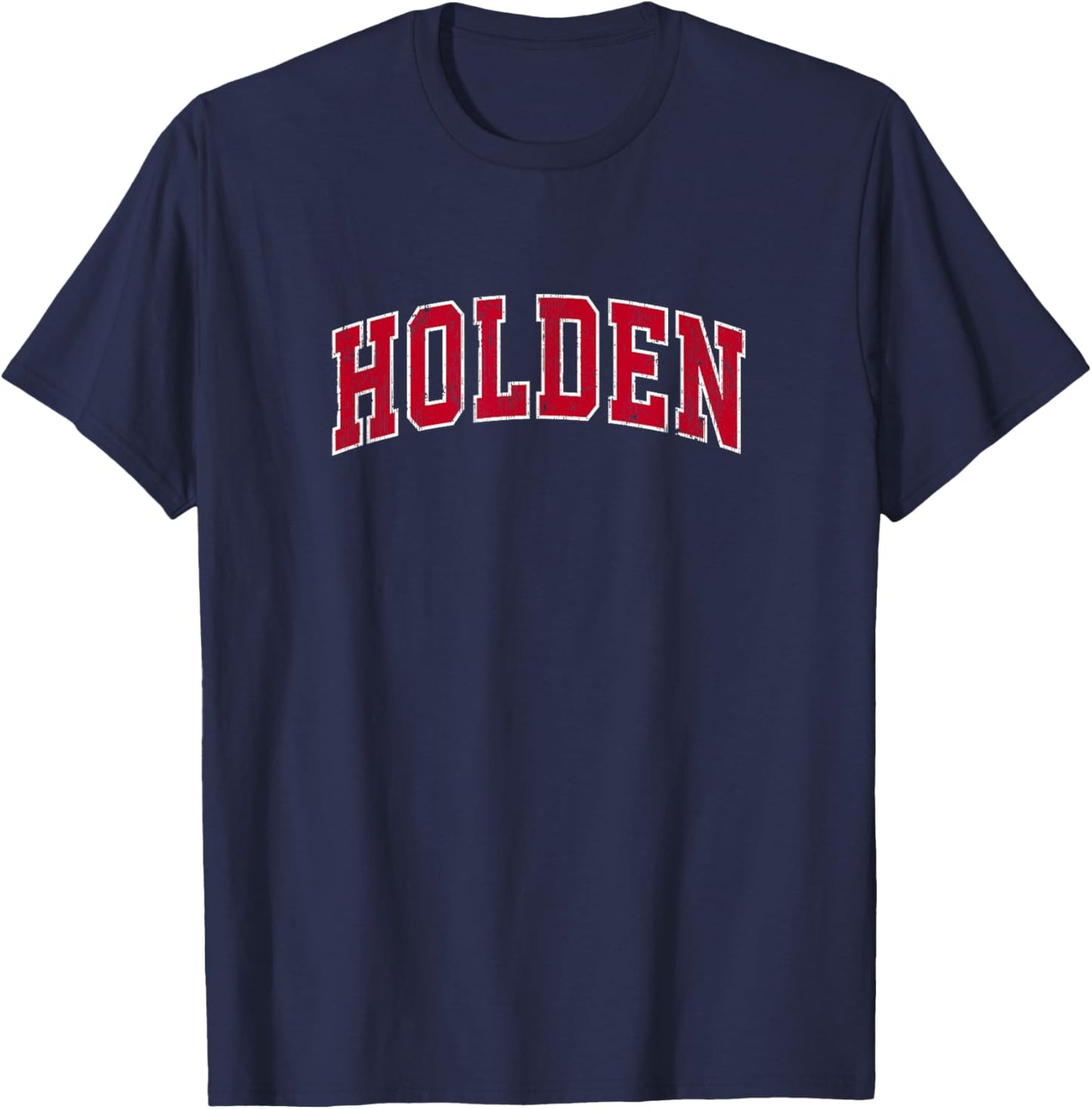 Holden Massachusetts MA Vintage Sports Design Red Design T-Shirt - T-Shirt | Navy