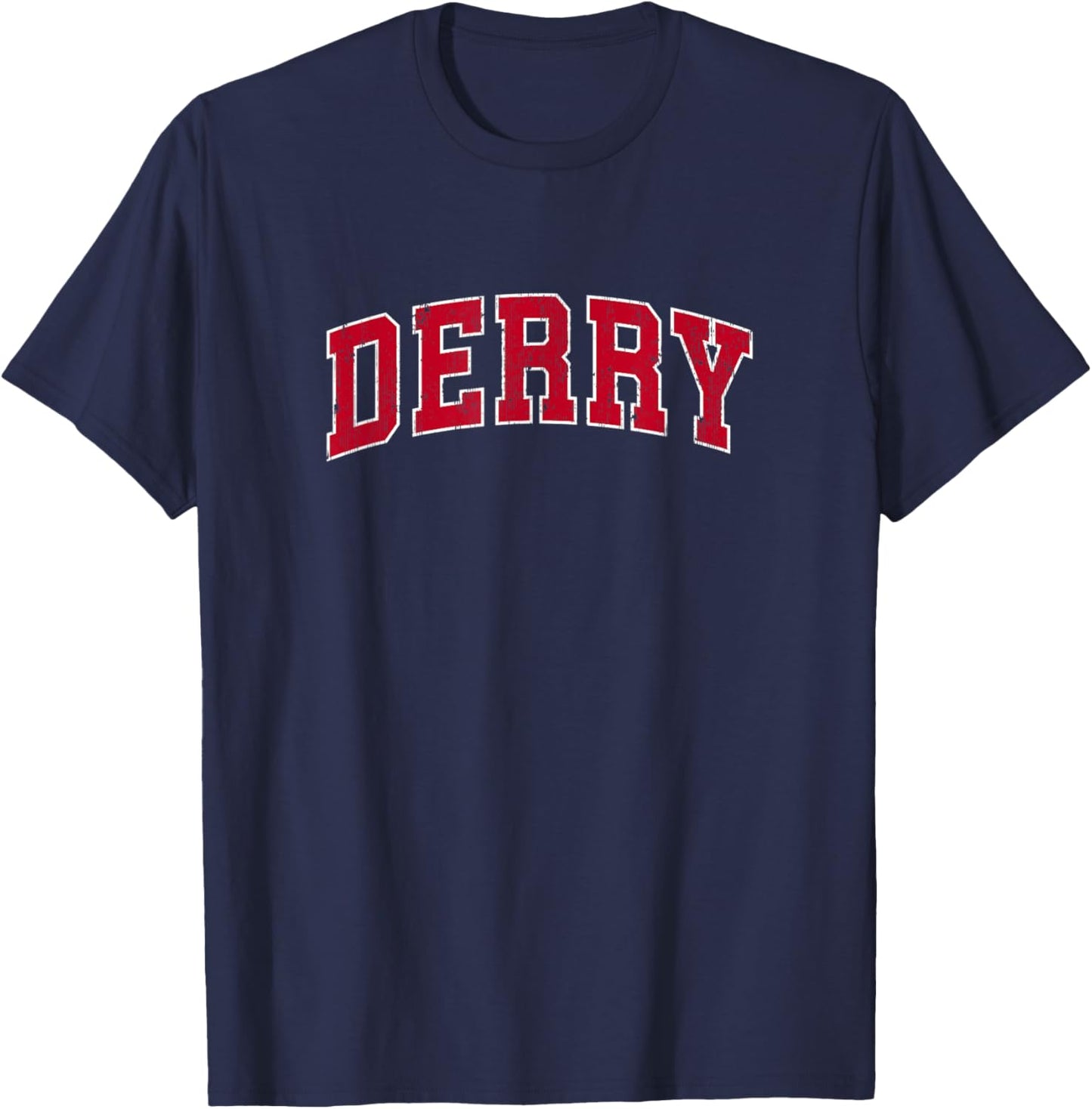 Derry New Hampshire NH Vintage Sports Design Red Design T-Shirt - T-Shirt | Navy