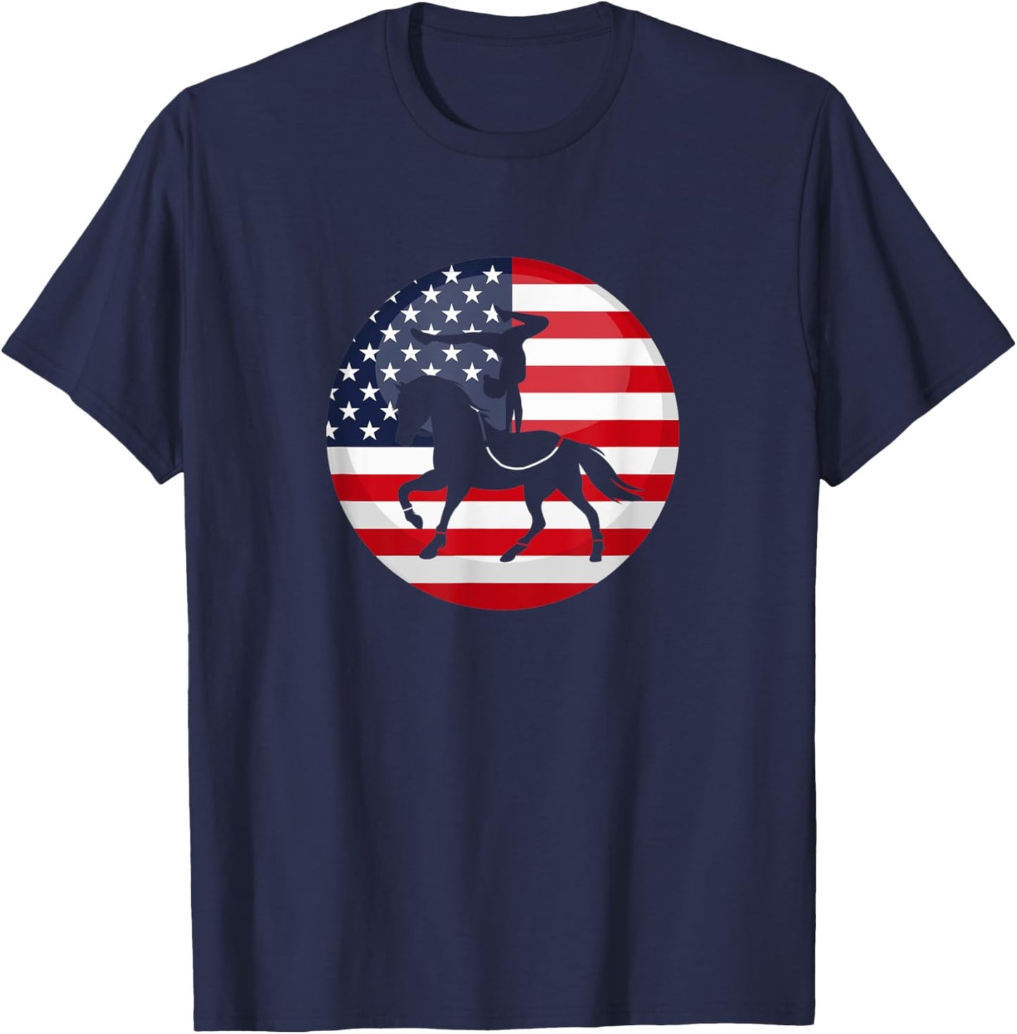 Equestrian Vaulting Horse US Flag Vaulters T-Shirt - T-Shirt | Navy