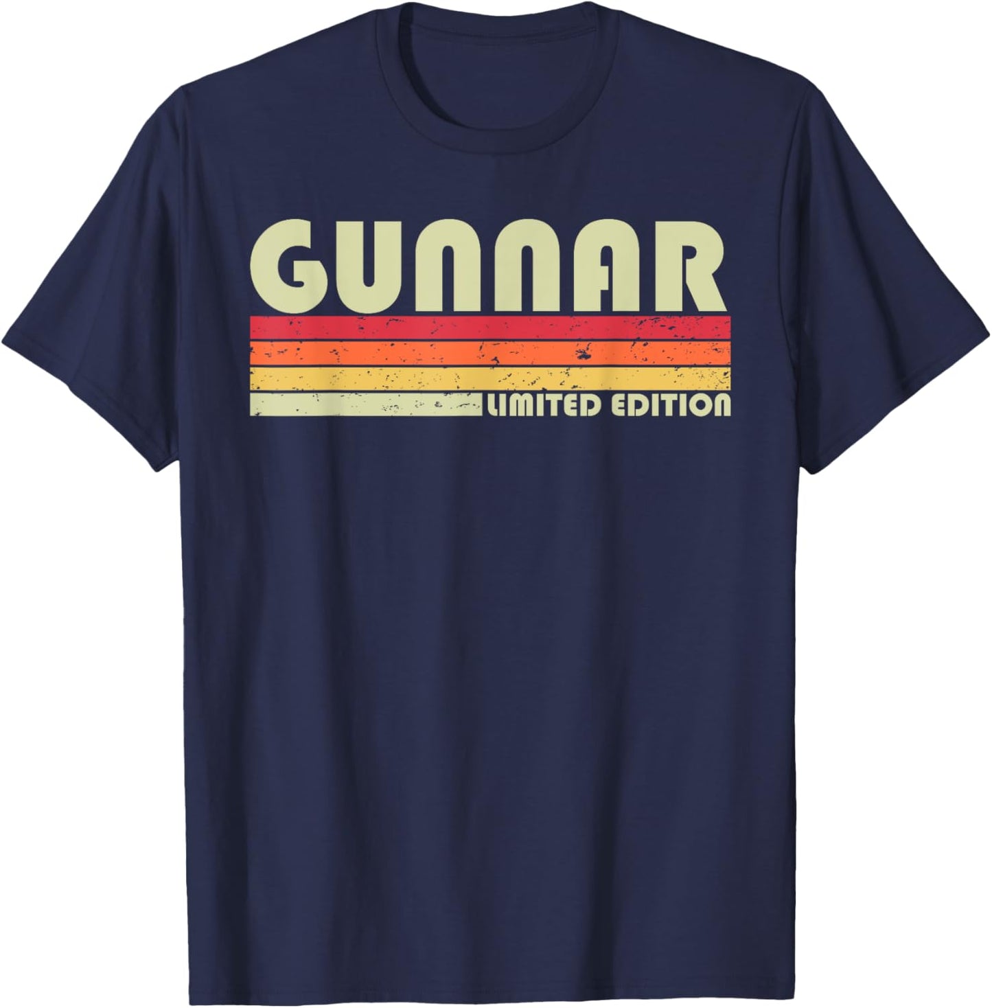 GUNNAR Gift Name Personalized Funny Retro Vintage Birthday T-Shirt - T-Shirt | Navy