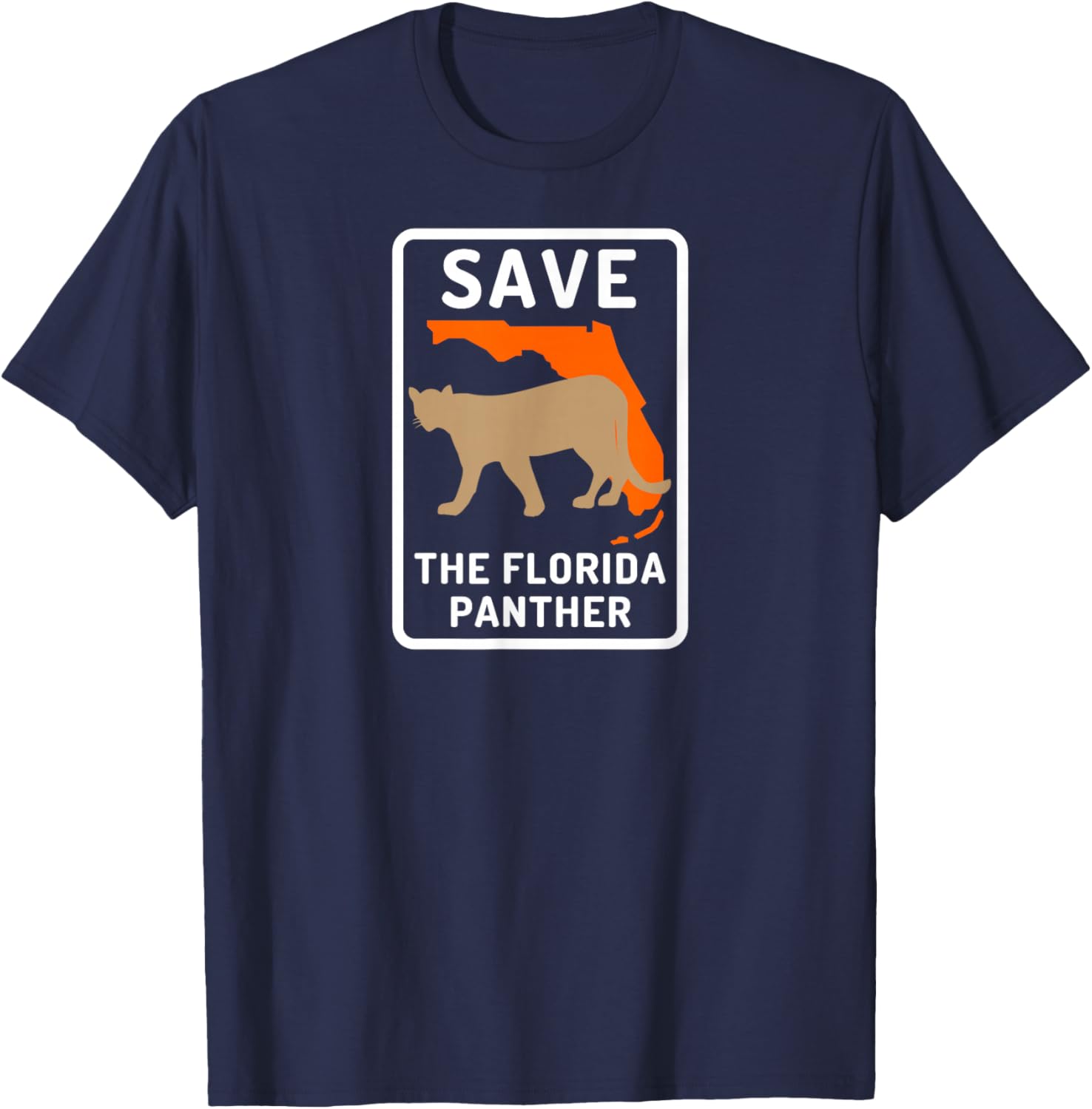 Florida Panther Save The Species T-Shirt - T-Shirt | Navy