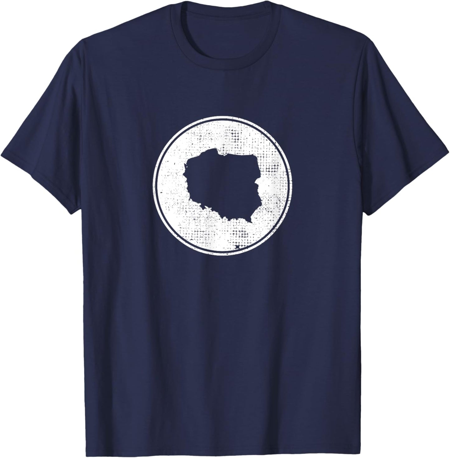 Poland Vintage Map Polish Proud Pole T-Shirt - T-Shirt | Navy