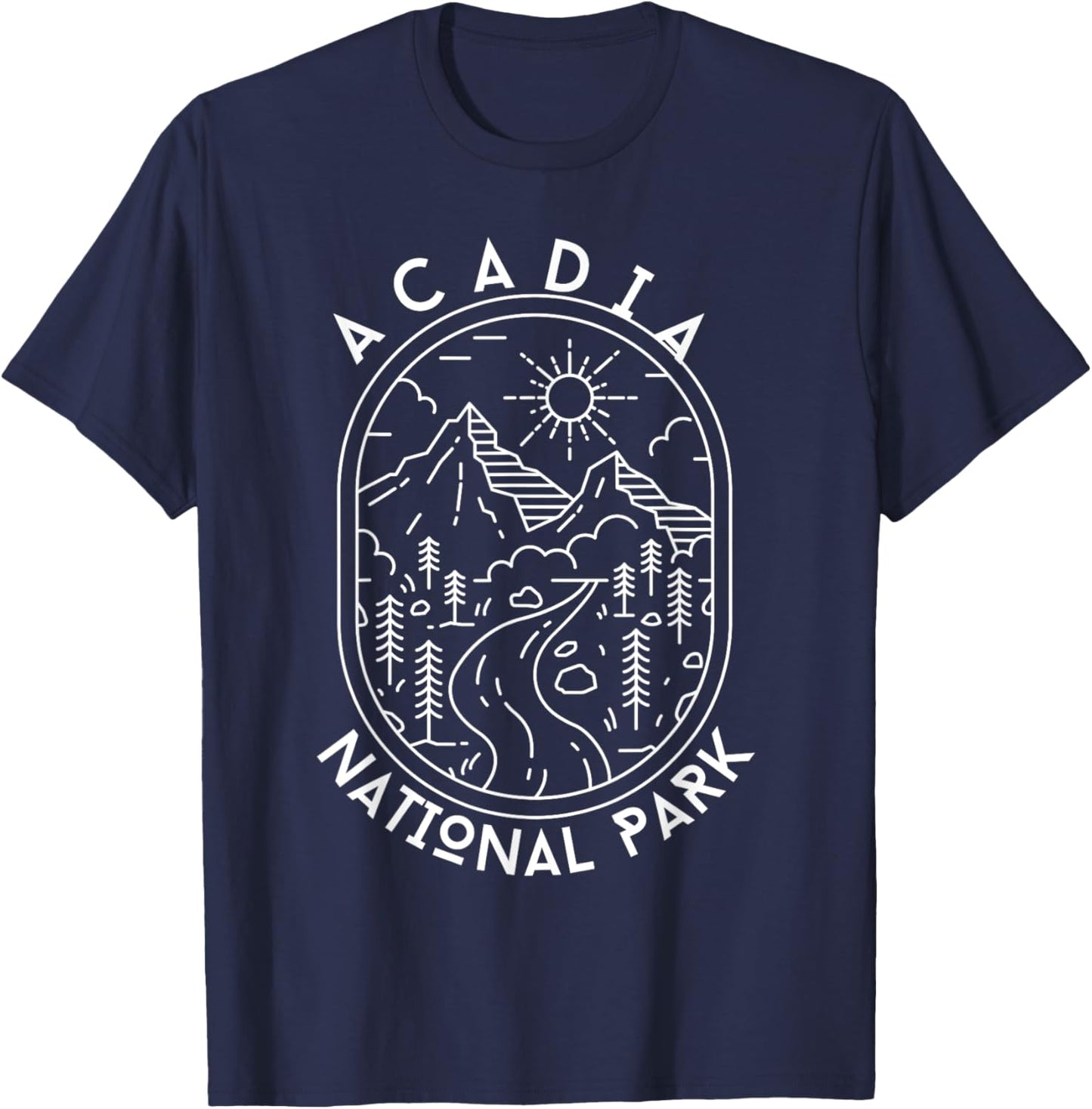 Acadia National Park Maine Nature Hike Outdoors T-Shirt - T-Shirt | Navy