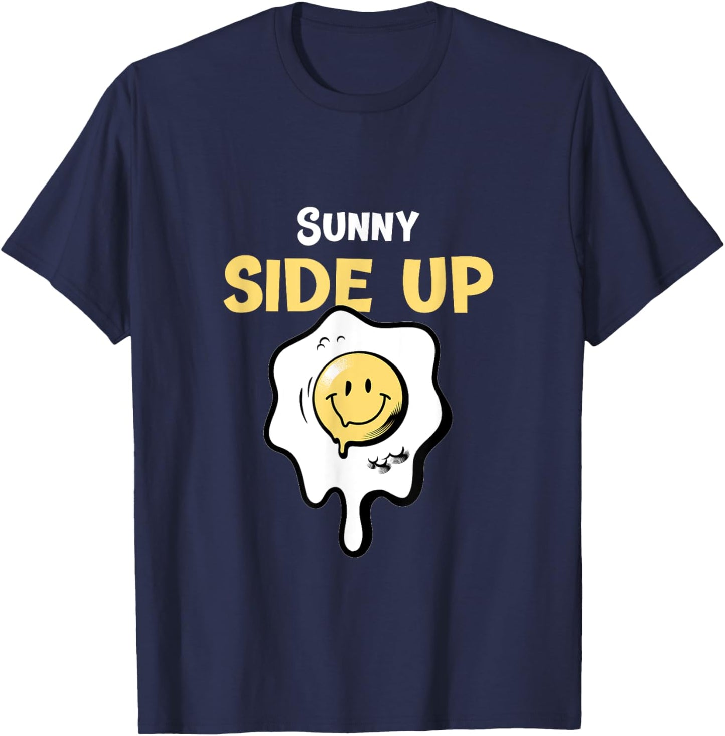 Retro Psychedelic Sunny Side Up Egg T-Shirt - T-Shirt | Navy
