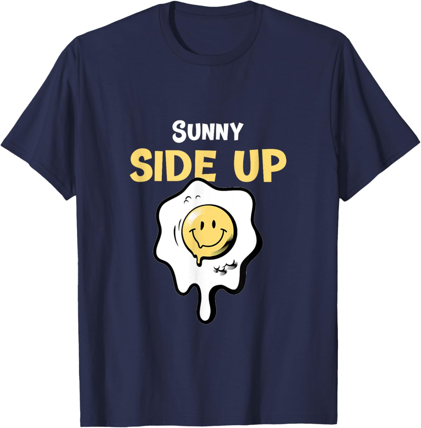 Retro Psychedelic Sunny Side Up Egg T-Shirt - T-Shirt | Navy