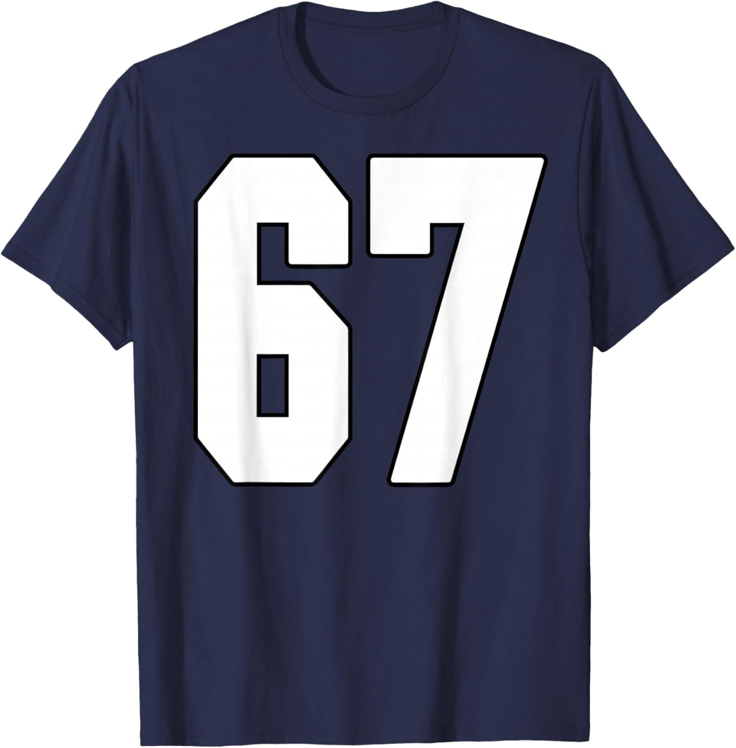 Big #67 Jersey Number 67 Uniform Biggest Fan Favorite Player T-Shirt - T-Shirt | Navy