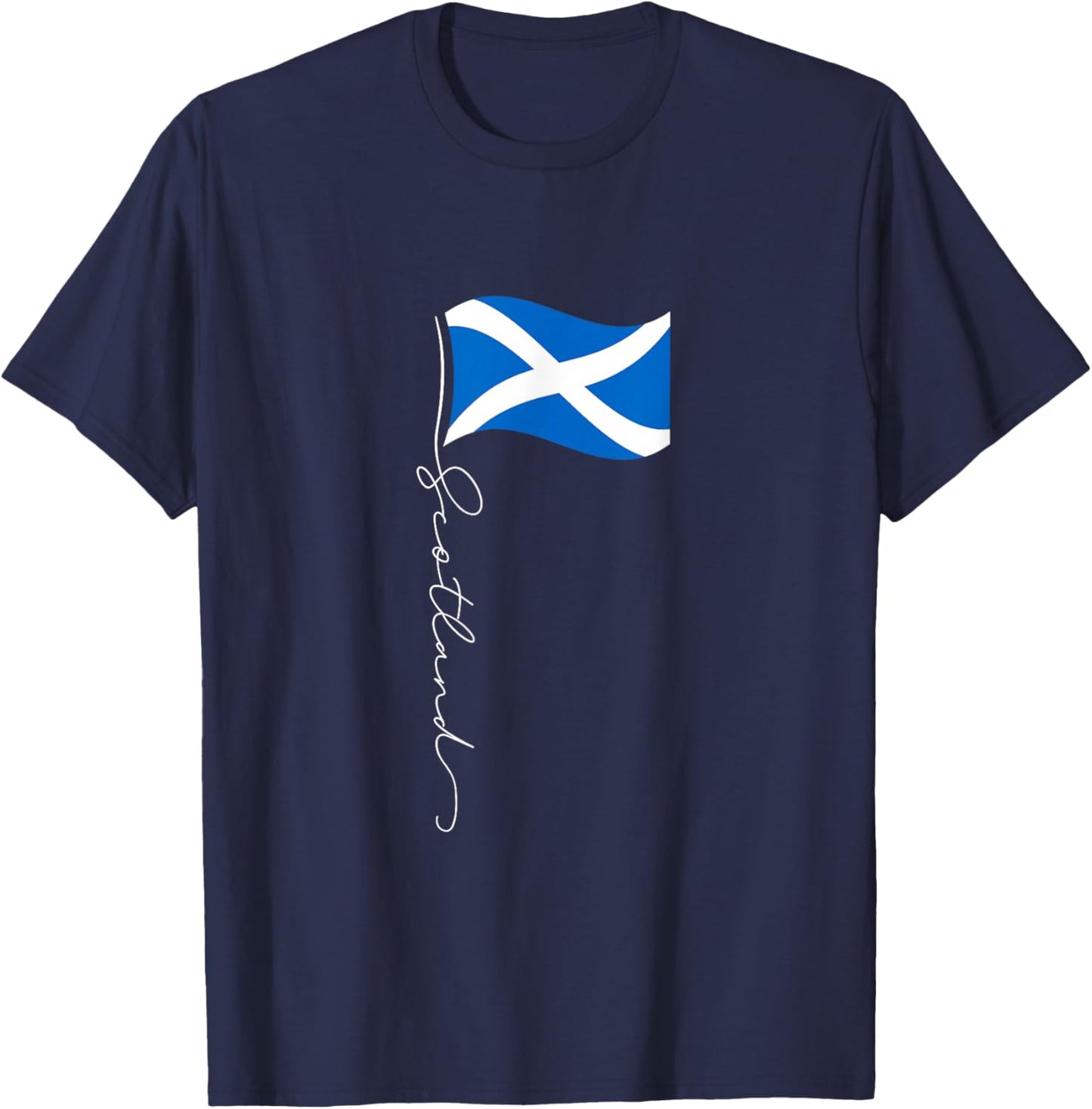 Scotland Signature Flag Pole - Patriotic Scottish Flag T-Shirt - T-Shirt | Navy