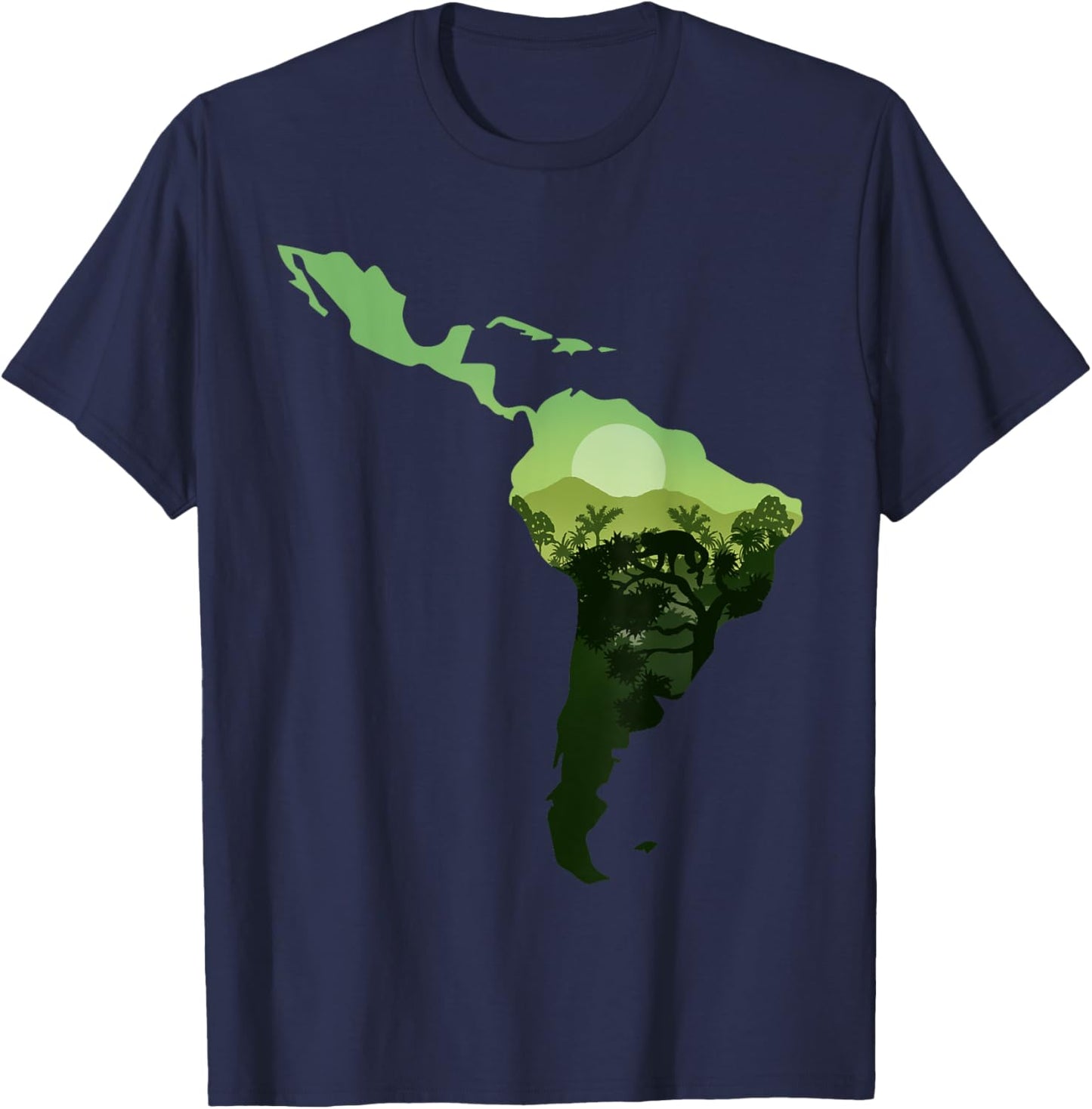 Latin america map and beautiful nature T-Shirt - T-Shirt | Navy