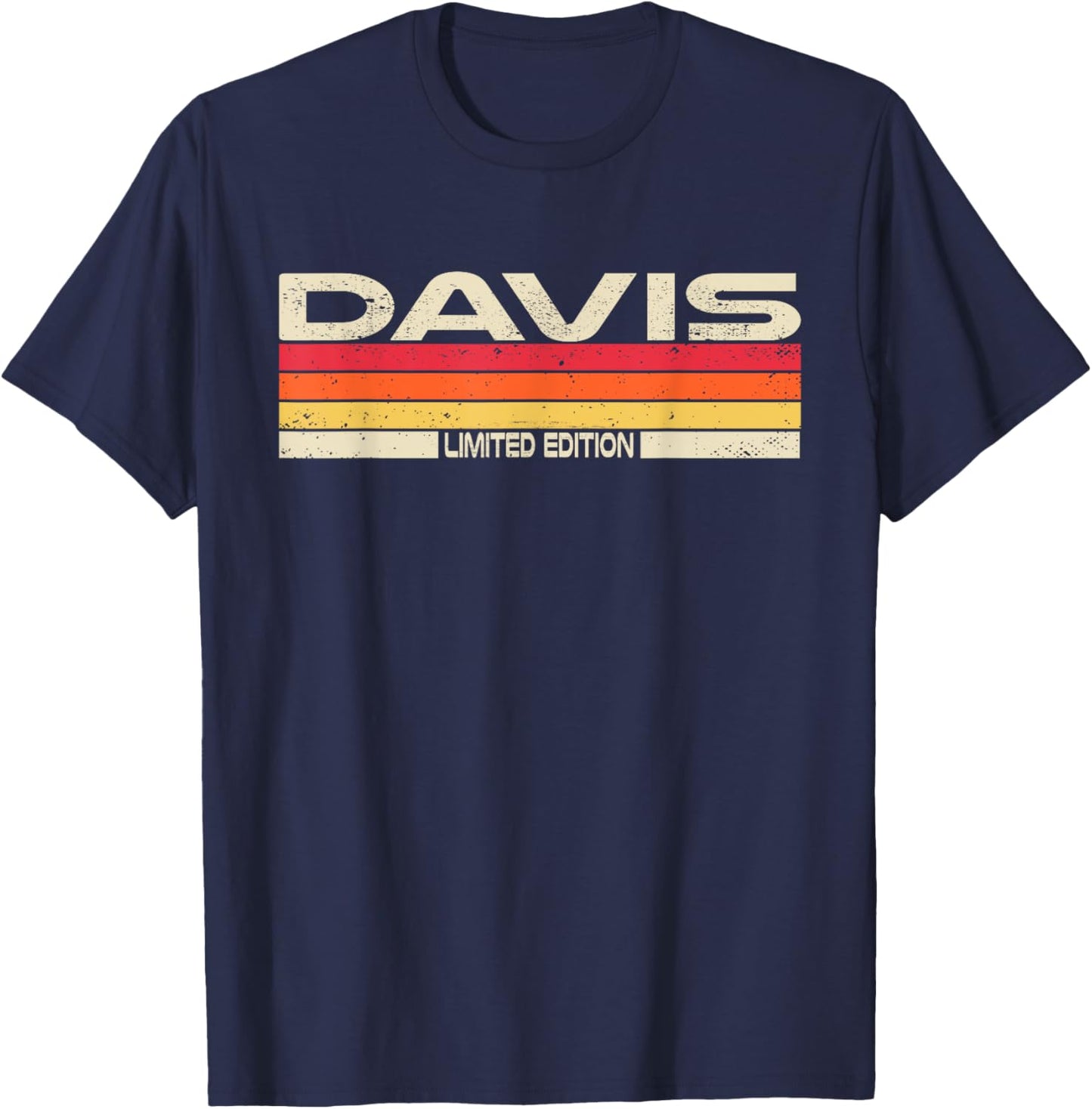 Davis Surname Birthday Family Reunion 80s 90s Sunset T-Shirt - T-Shirt | Navy