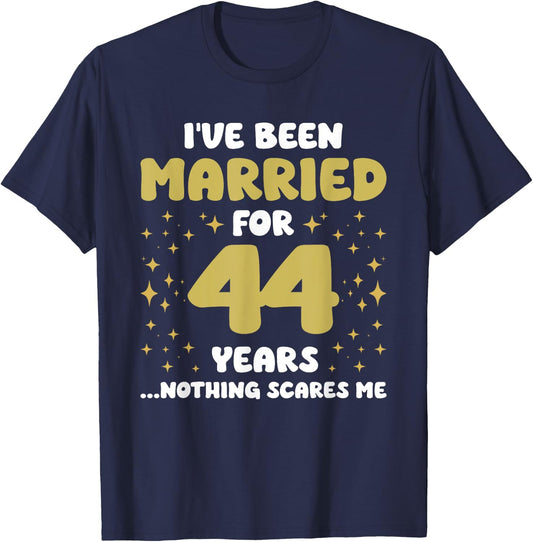 Married For 44 Years 44th Husband Wife Anniversary T-Shirt - T-Shirt | Navy