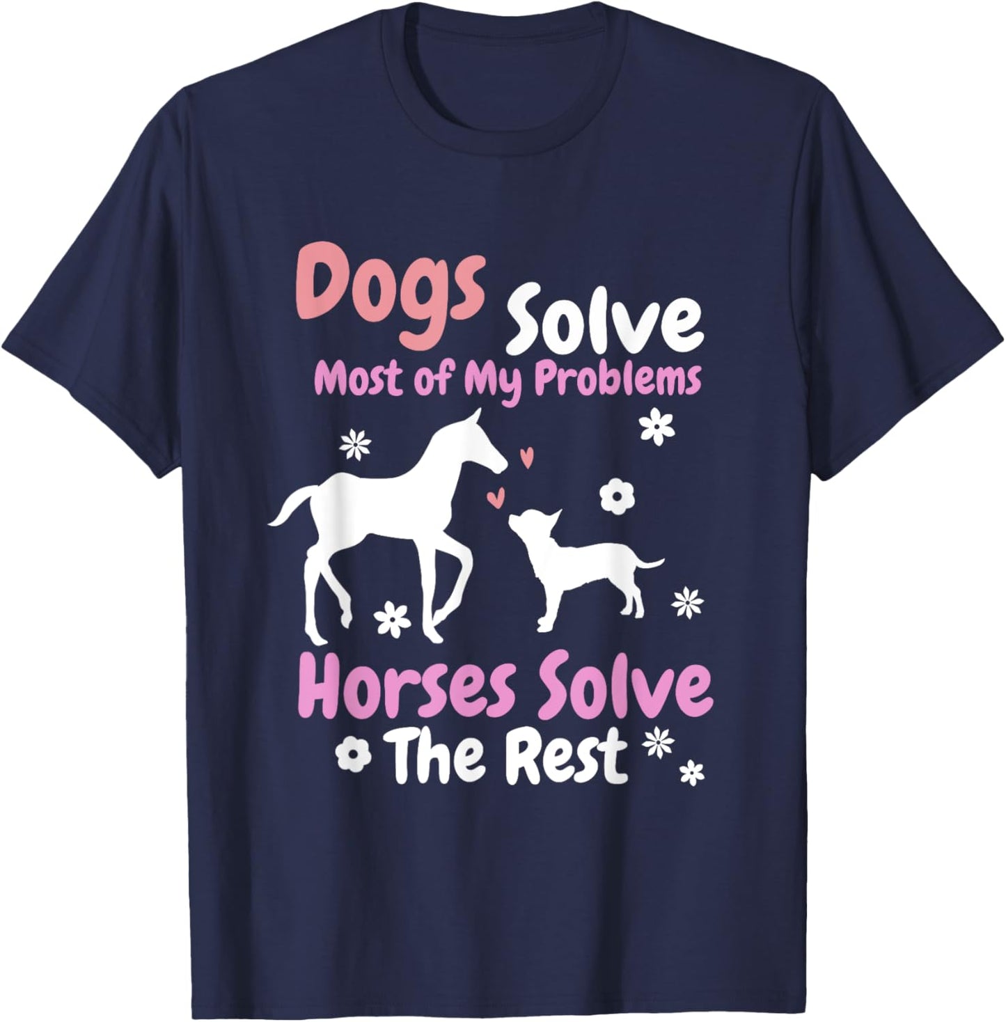 Dog And Horse Lover Art Equestrian T-Shirt - T-Shirt | Navy
