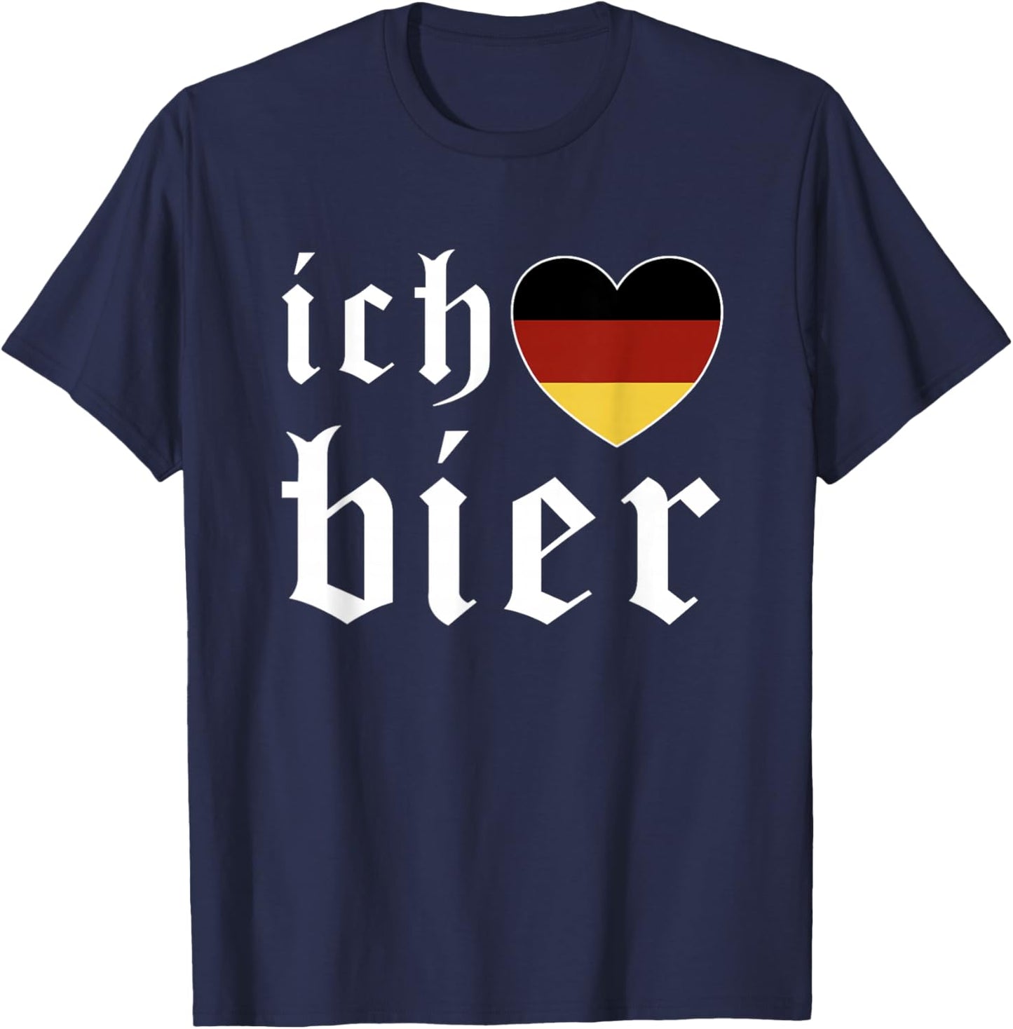 Ich Liebe Bier German Flag Oktoberfest Costume Beer Festival T-Shirt - T-Shirt | Navy