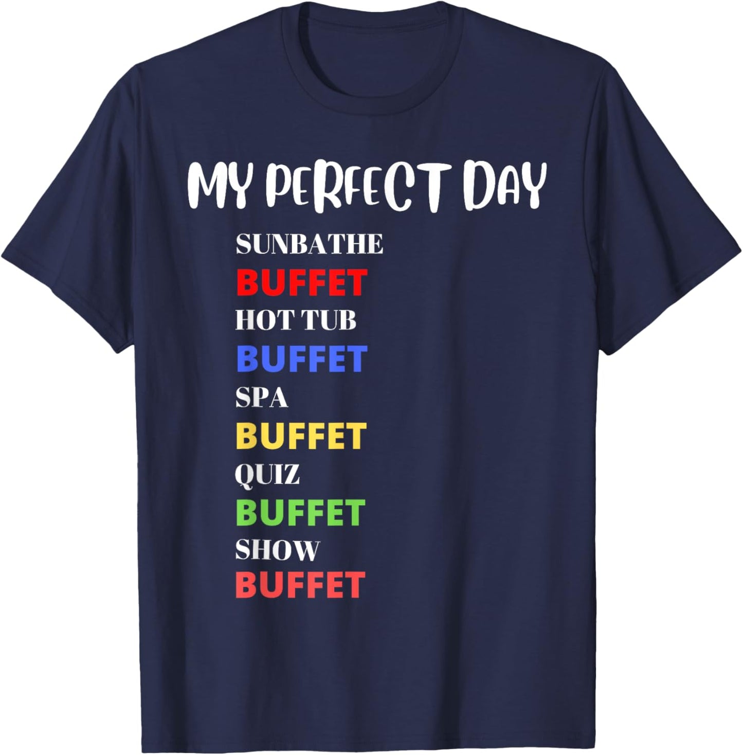 Funny Cruise boat summer holiday buffet design T-Shirt - T-Shirt | Navy