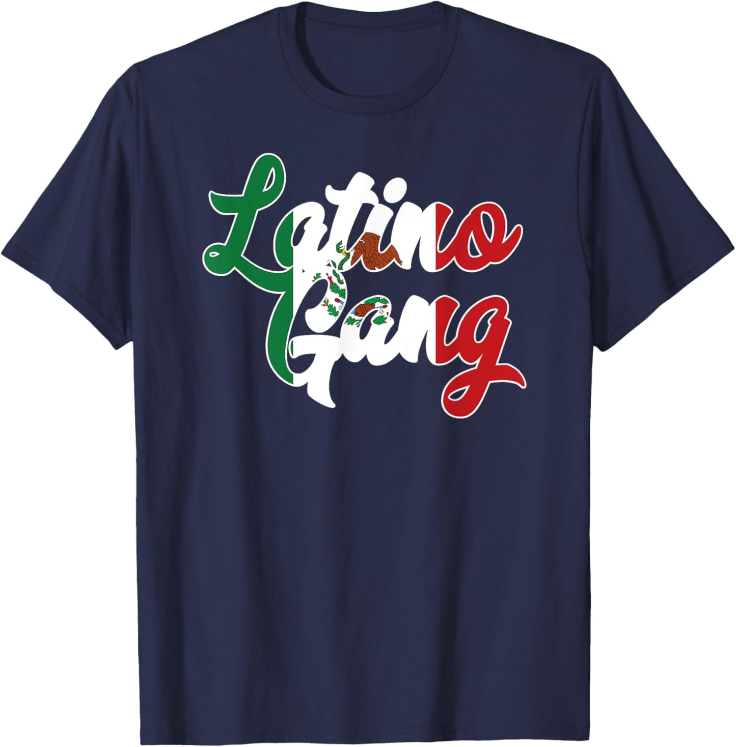Latino Gang Latin Trap Hip Hop Rap Hispanic Mexican Flag Mex T-Shirt - T-Shirt | Navy