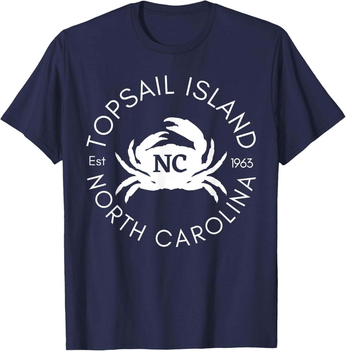 Topsail Island North Carolina Crab Beach Ocean Summer T-Shirt - T-Shirt | Navy