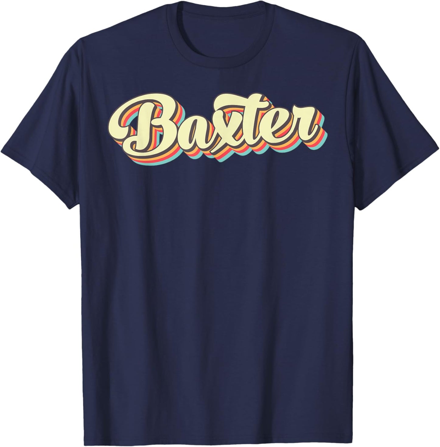Baxter Retro Art Baseball Font Vintage T-Shirt - T-Shirt | Navy