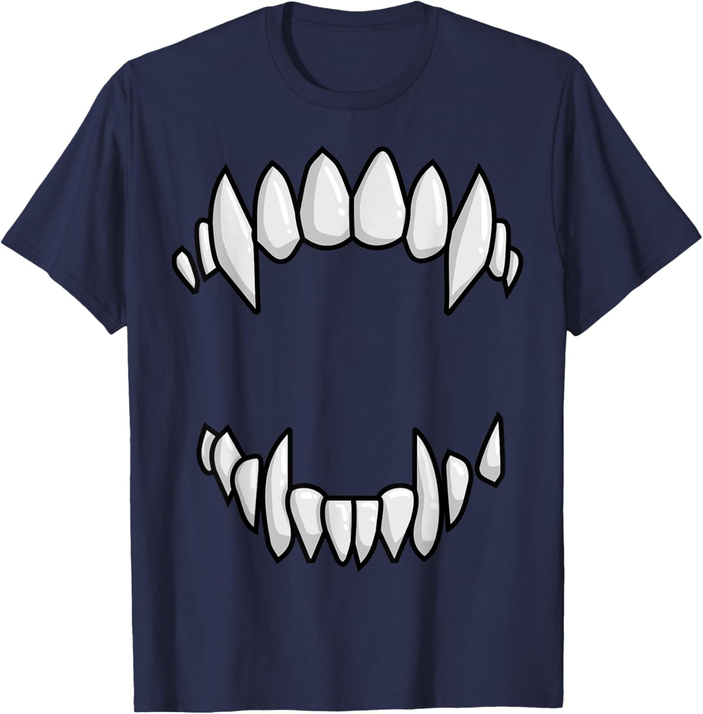 Vampire Fangs Teeth Halloween Monster Teeth Costume T-Shirt - T-Shirt | Navy