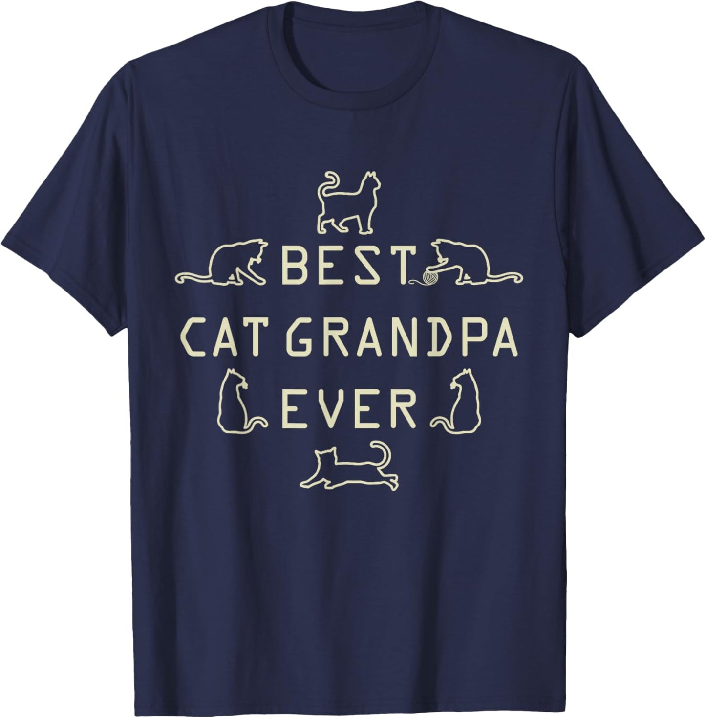 Feline Kitten Cat Grandfather Kitty Grandpa Fathers Day Meow Women T-Shirt - T-Shirt | Navy