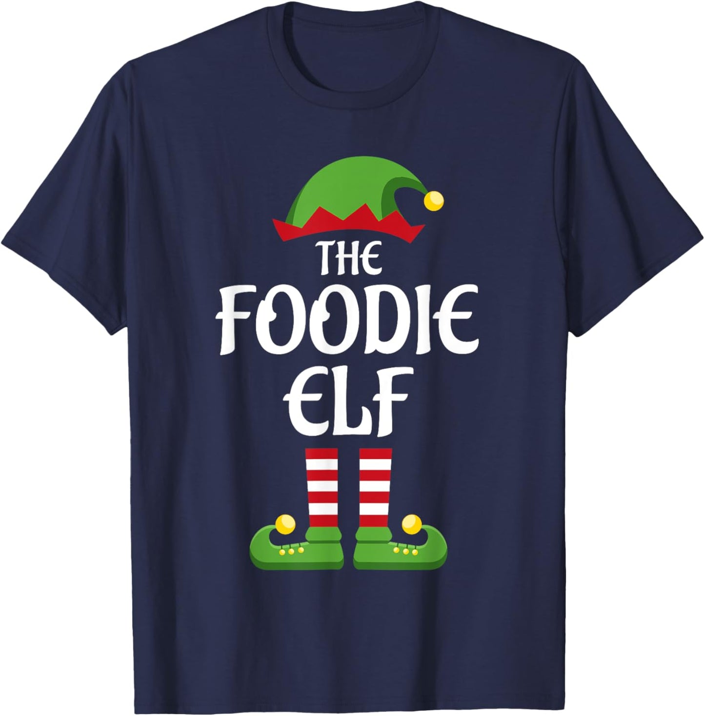 Foodie Elf Family Matching Group Christmas T-Shirt - T-Shirt | Navy