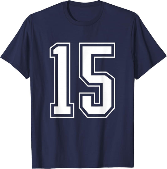 Varsity Jersey Number 15 T-Shirt - T-Shirt | Navy