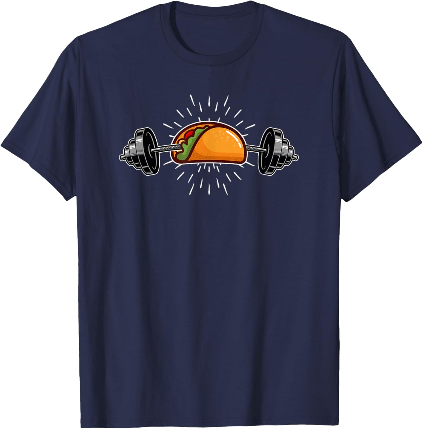 Taco Barbell Fitness - Funny Gym & Workout - Tuesday Food T-Shirt - T-Shirt | Navy