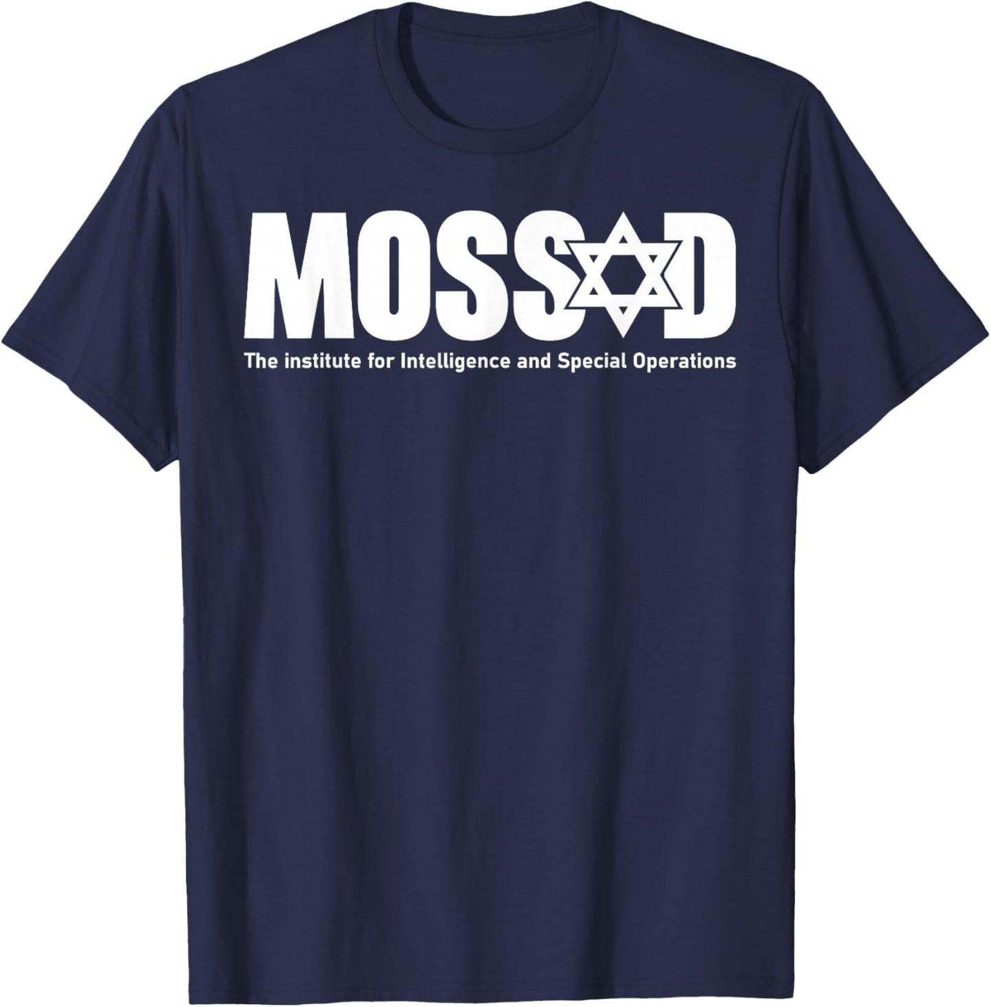 Mossad Israel Israeli Secret Service Menorah Tel Aviv T-Shirt - T-Shirt | Navy