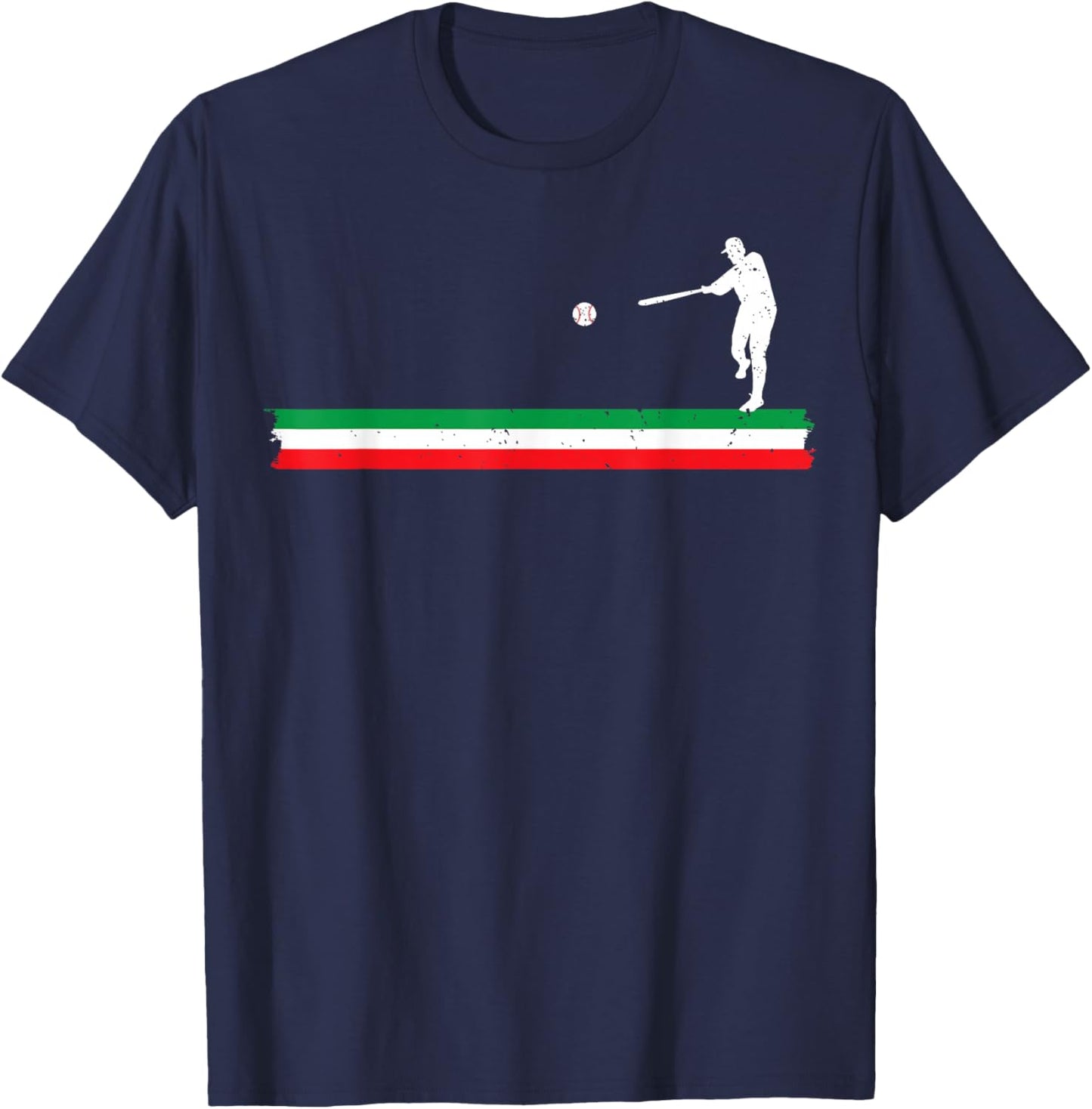 Italian Flag Baseball Player Coach Softball Team Sports Fan T-Shirt - T-Shirt | Navy