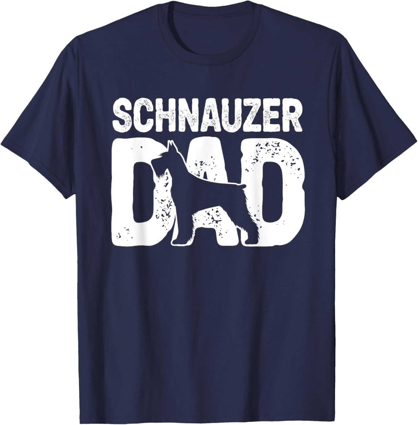 Funny Schnauzer Dad Dog Lover Schnauzer Father Dog Owner T-Shirt - T-Shirt | Navy
