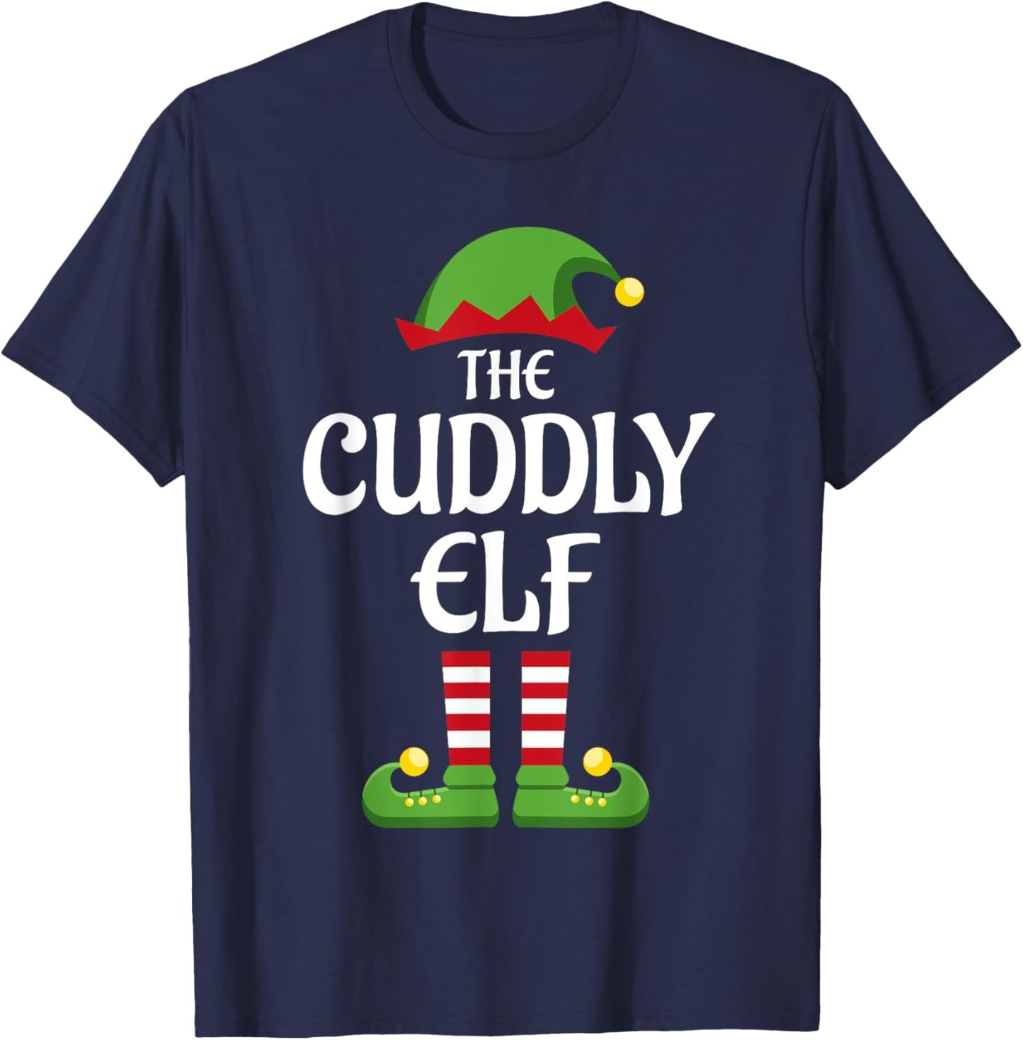 Cuddly Elf Family Matching Group Christmas T-Shirt - T-Shirt | Navy