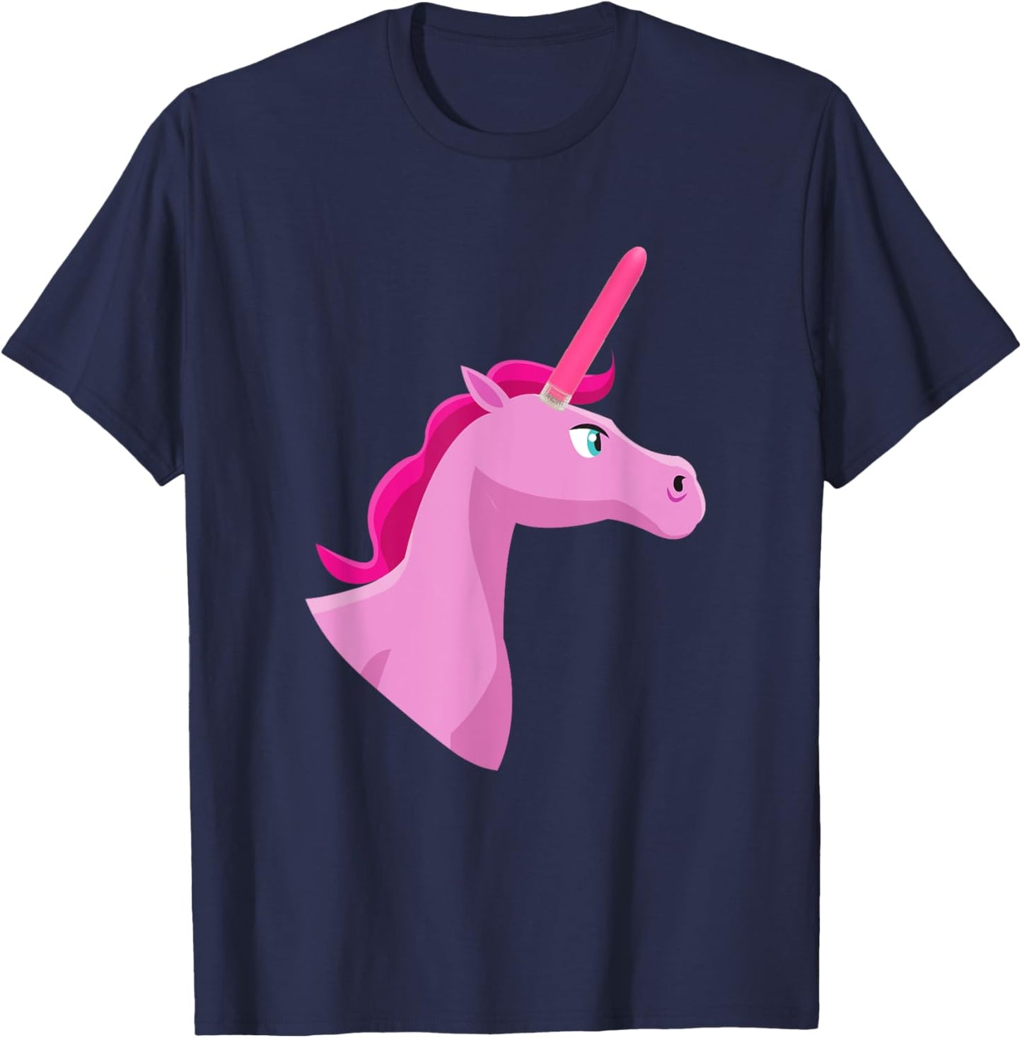 Unicorn with a vibrator for a horn T-Shirt - T-Shirt | Navy
