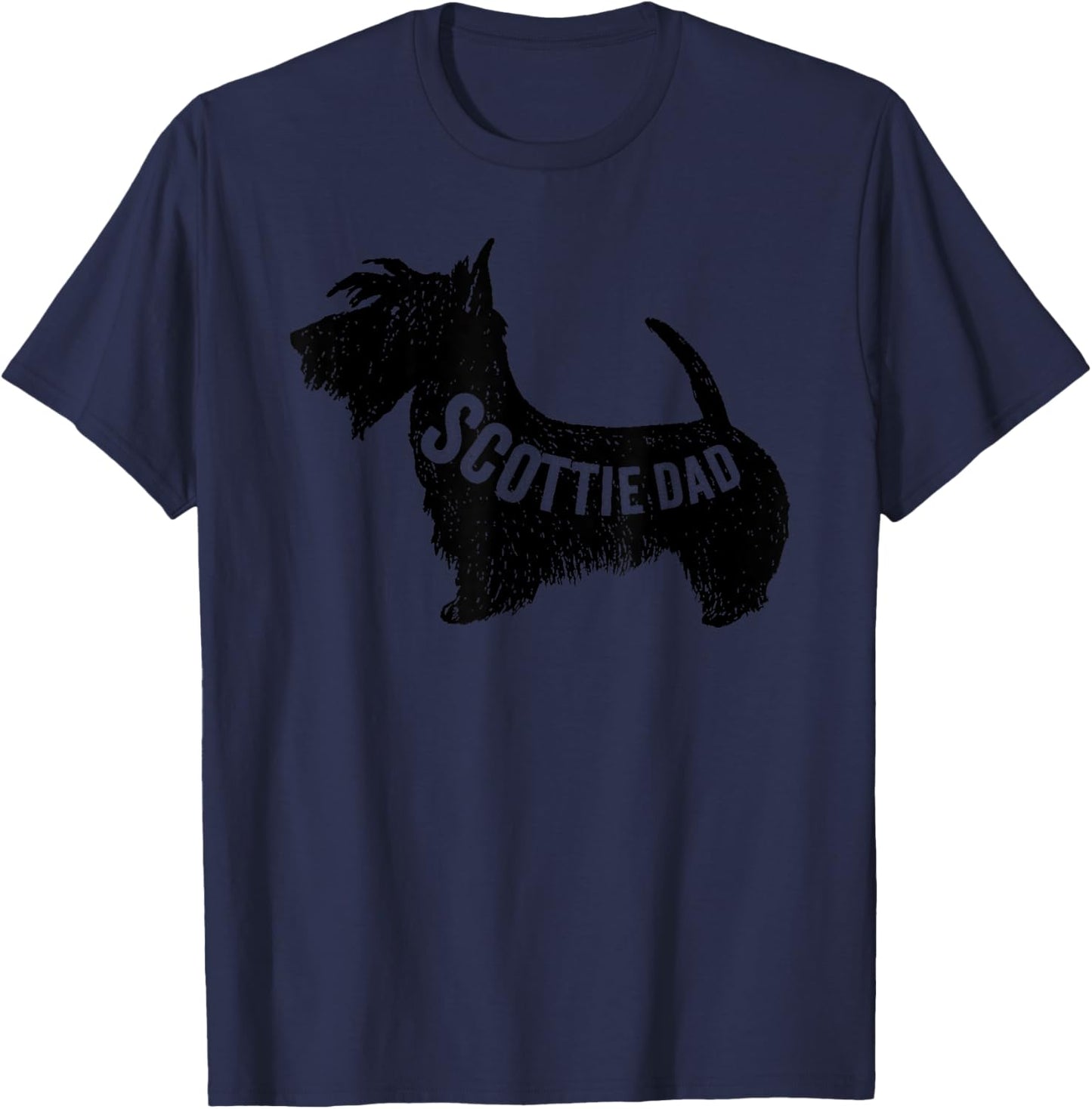 Scottie dad dog lover, cute Scottish Terrier dog dad vintage T-Shirt - T-Shirt | Navy