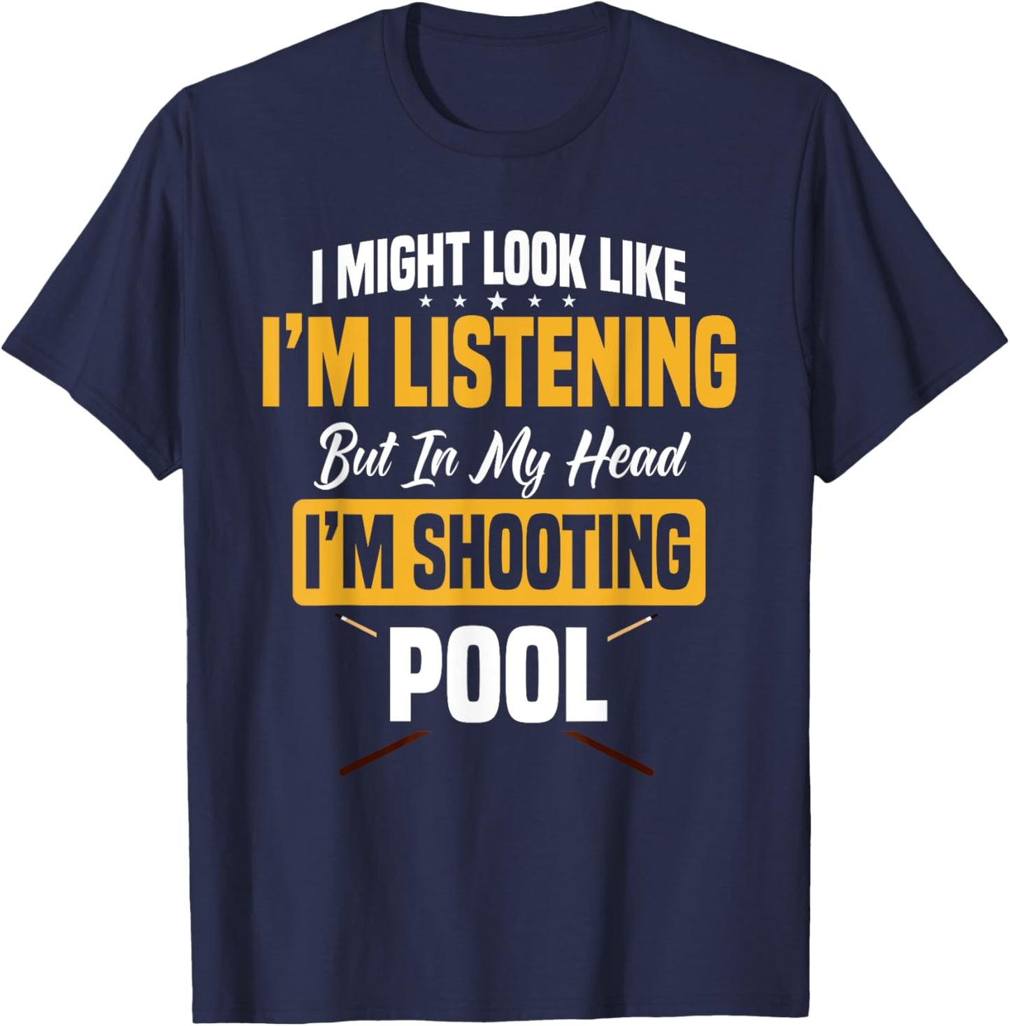 Billiards Player Pool Table Snooker Pyramid Billiard Stick T-Shirt - T-Shirt | Navy