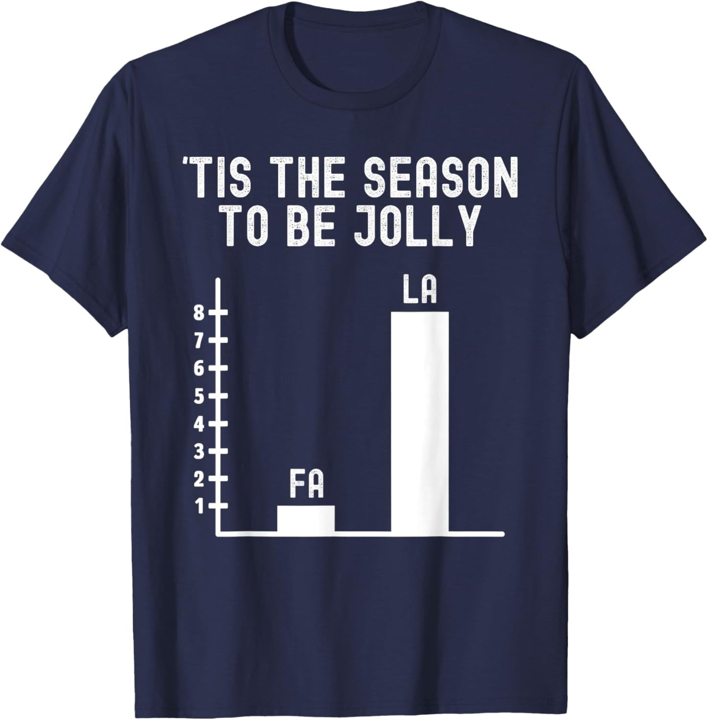 Fa La 8 Funny Math Pun, Math Teacher Christmas T-Shirt - T-Shirt | Navy