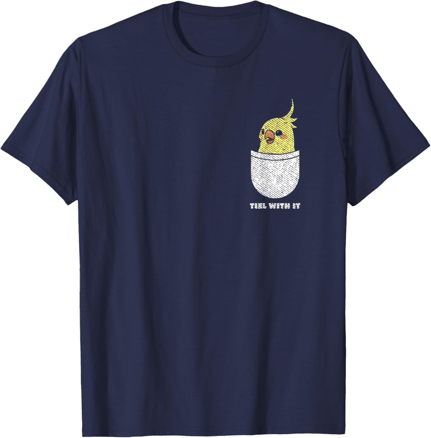 Cockatiel Lovers Designs Tiel With It Ornithologist Cockatiel Owner -Adults Black Short Sleeve Classic Fit T-Shirt - T-Shirt | Navy