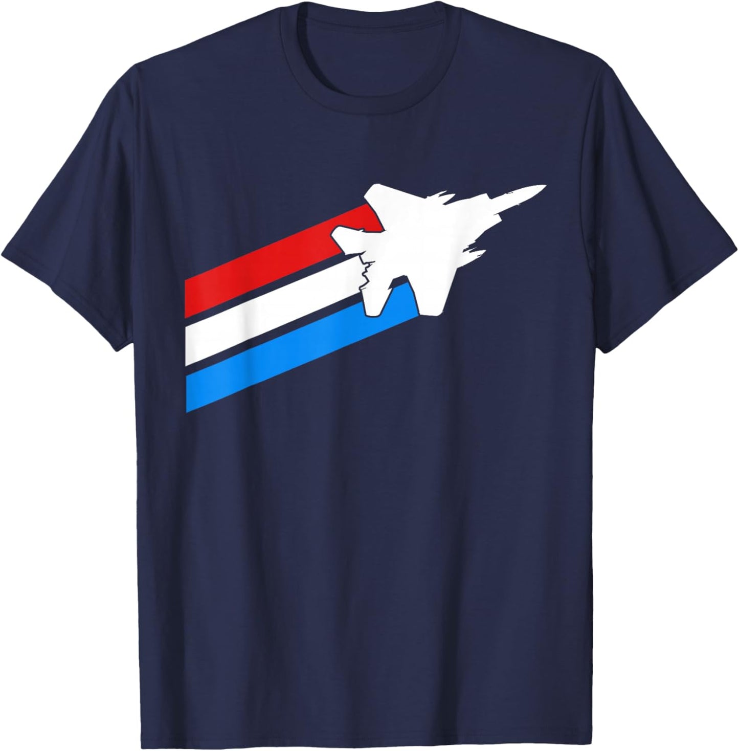 F-15 Eagle Patriotic Flag Military Jet Fighter T-Shirt - T-Shirt | Navy