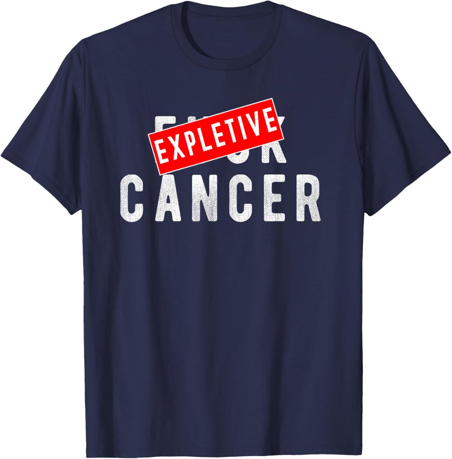 F-ck Cancer Clean with Expletive Box for Cancer Awareness T-Shirt - T-Shirt | Navy