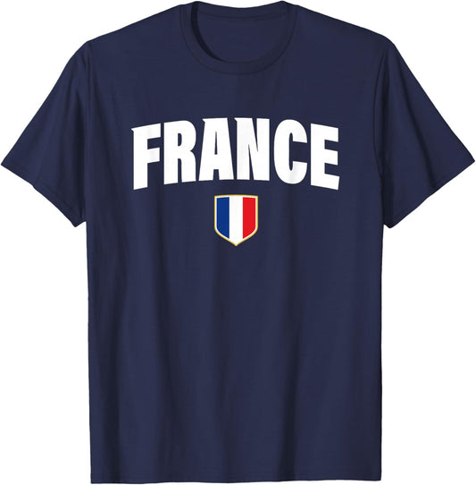 France Shirt Retro French Flag Vintage boys & girls Souvenir T-Shirt - T-Shirt | Navy