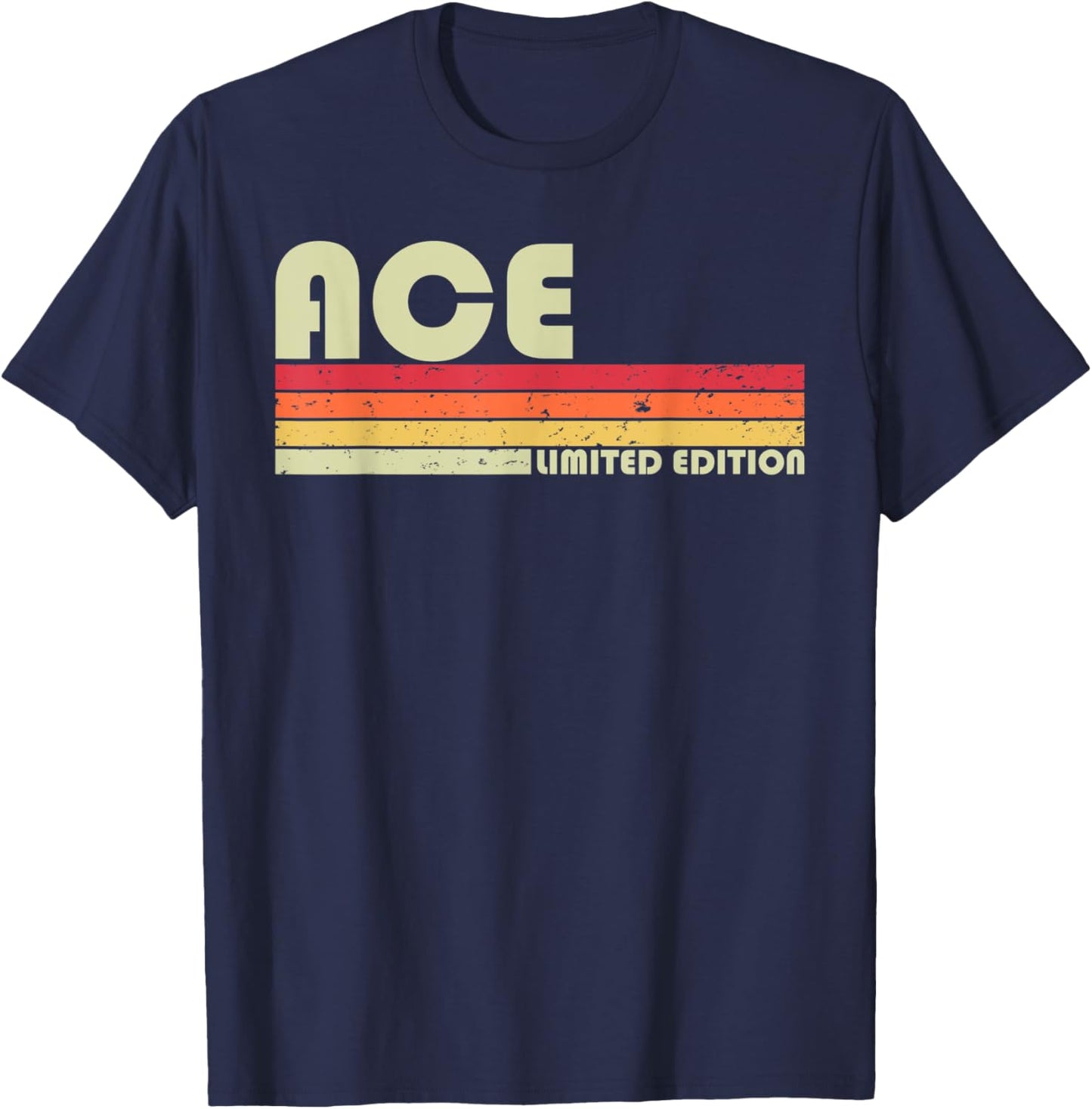 ACE Gift Name Personalized Funny Retro Vintage Birthday T-Shirt - T-Shirt | Navy
