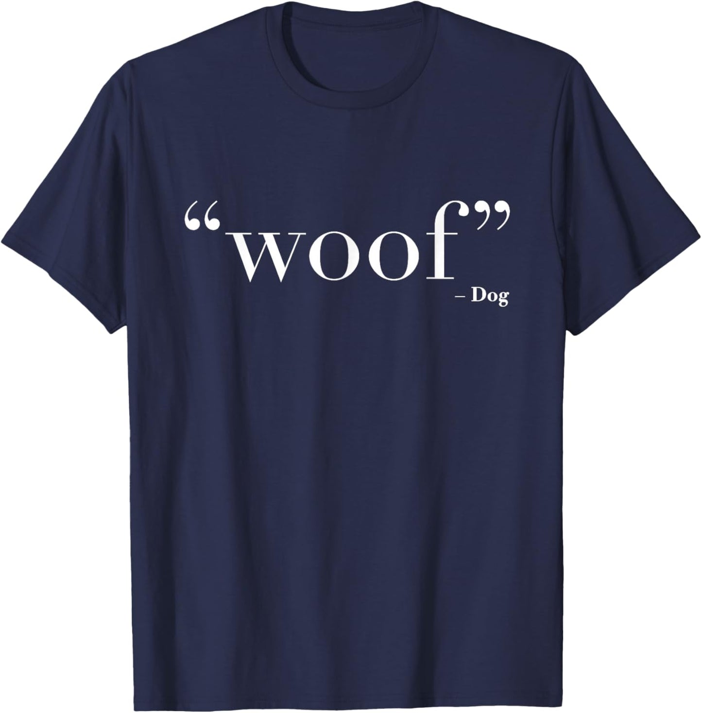 Woof - Dog | Stylish Simple Chic Typography Dog Lover Women Girls Kids T-Shirt - T-Shirt | Navy