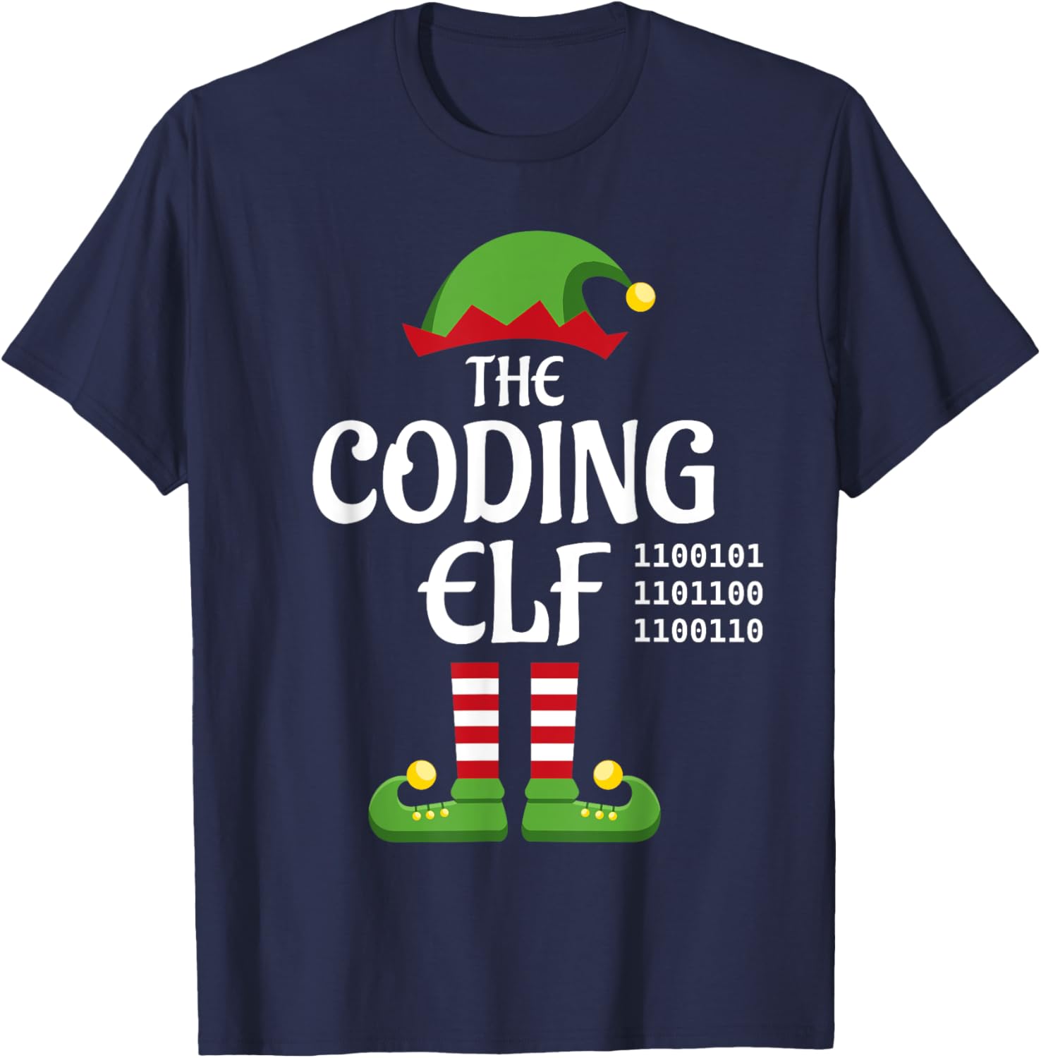Coding Elf Family Matching Group Christmas T-Shirt - T-Shirt | Navy