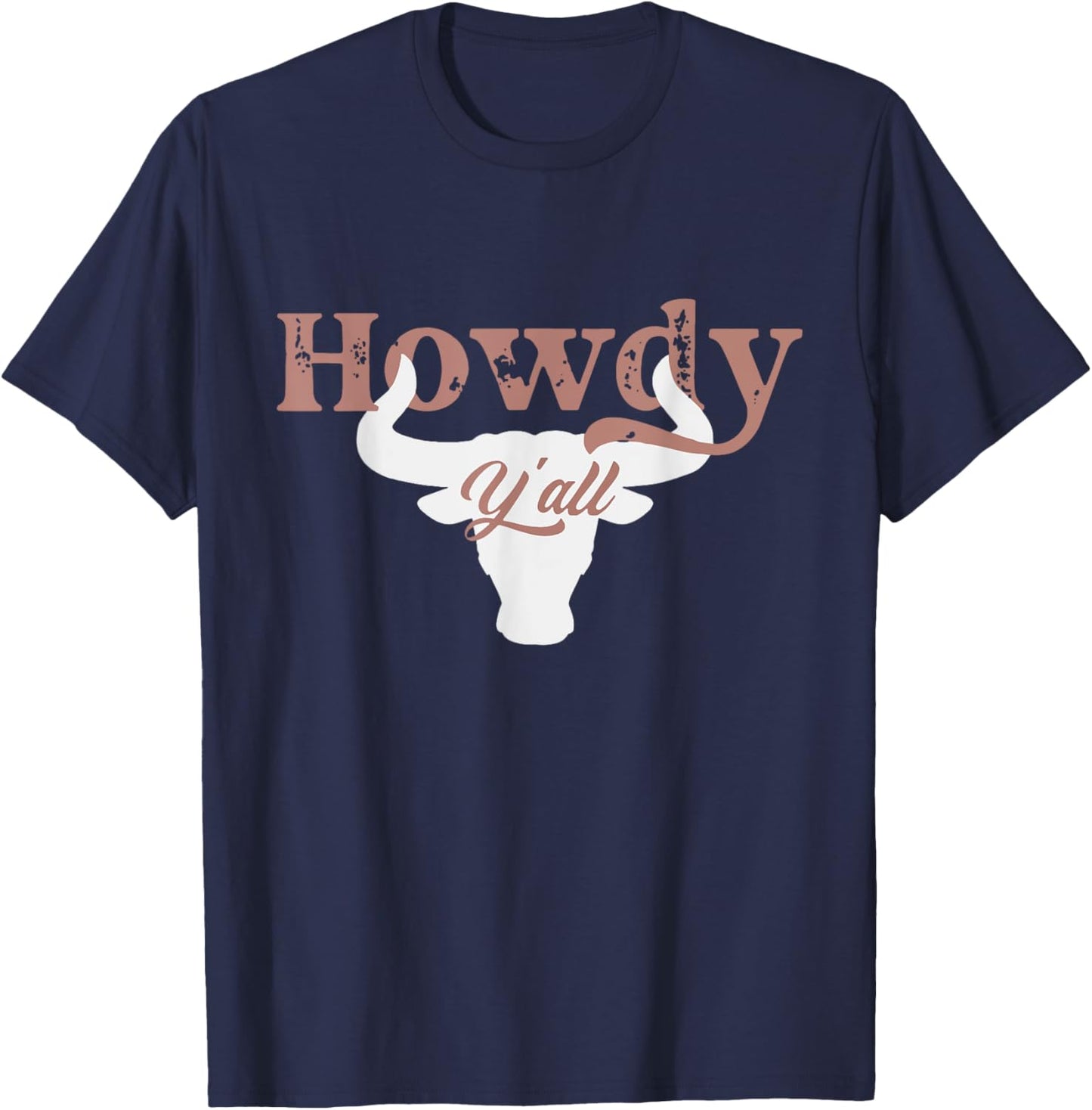 Howdy Y'all Rodeo Western Country Southern Cowgirl & Cowboy T-Shirt - T-Shirt | Navy