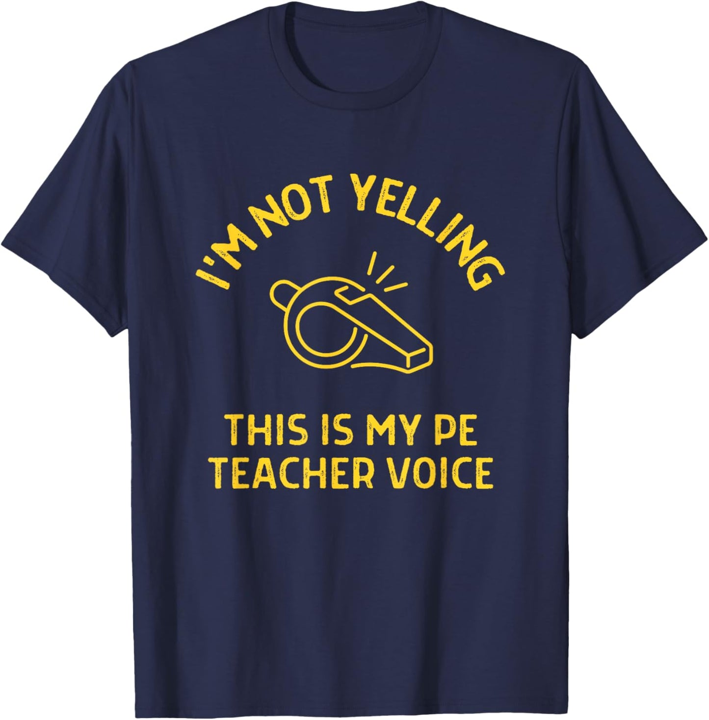 This is My PE Teacher Voice Funny Physical Education Teacher Women T-Shirt - T-Shirt | Navy
