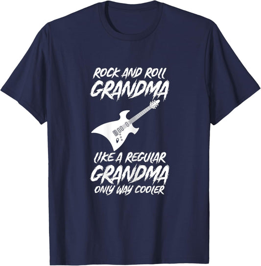 Rock and Roll Grandma wie eine normale Oma nur Rock N Roll T-Shirt - T-Shirt | Navy