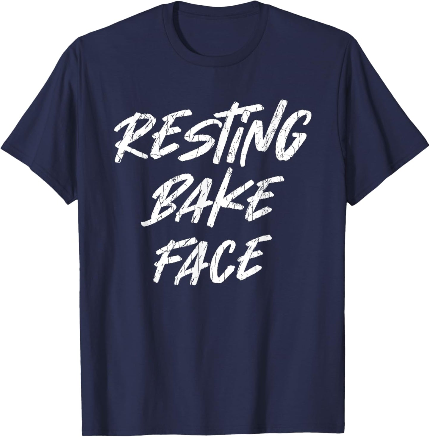 Resting Bake Face Funny Baker Baking Cookie Lover Graphic T-Shirt - T-Shirt | Navy